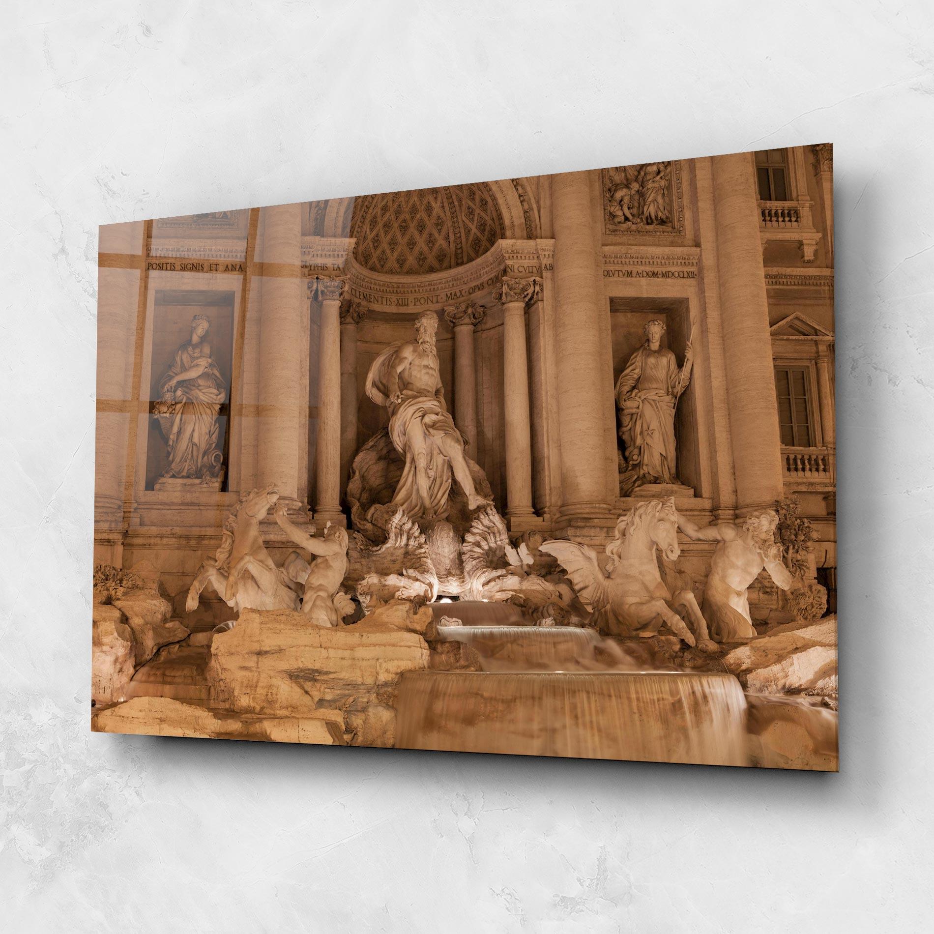 Стъклена картина Fontana Di Trevi mockup 1