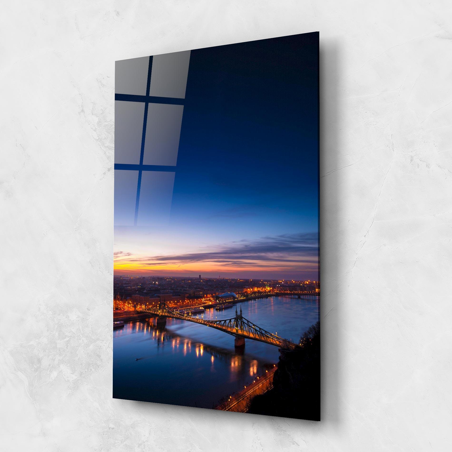 Стъклена картина Budapest Sunset mockup 1