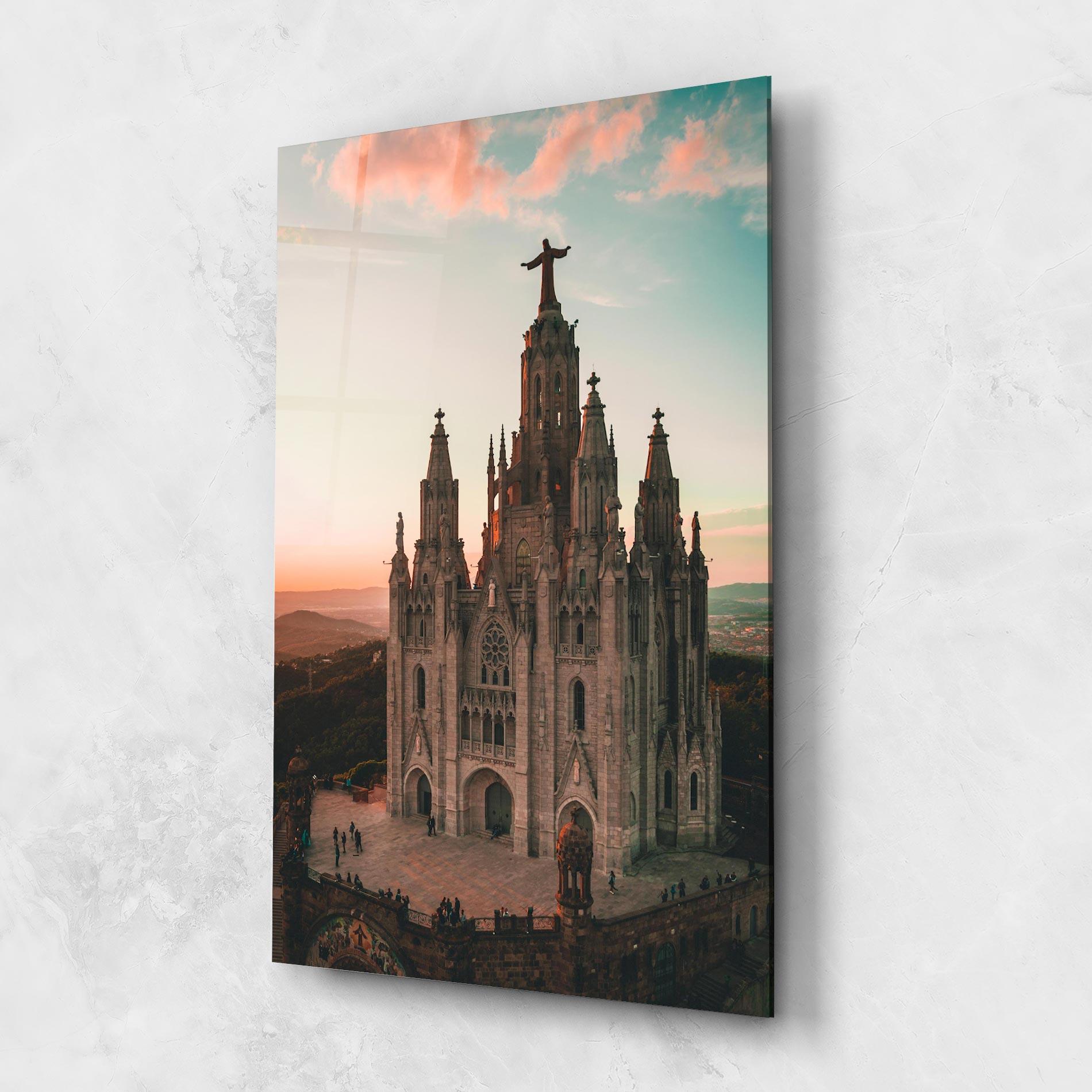 Стъклена картина Tibidabo Barcelona mockup 1