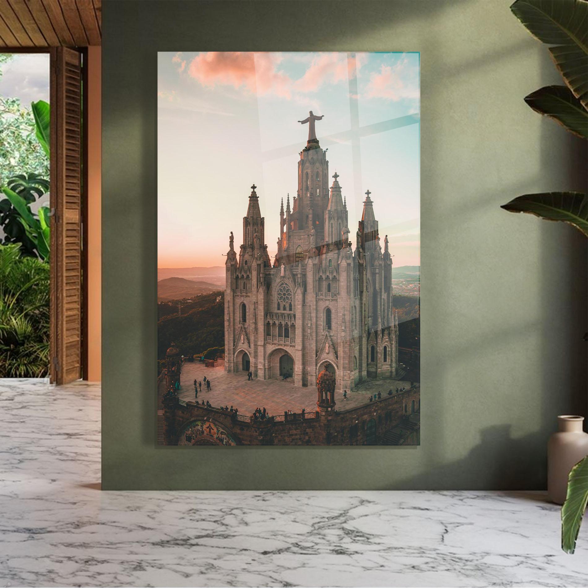 Стъклена картина Tibidabo Barcelona mockup 7