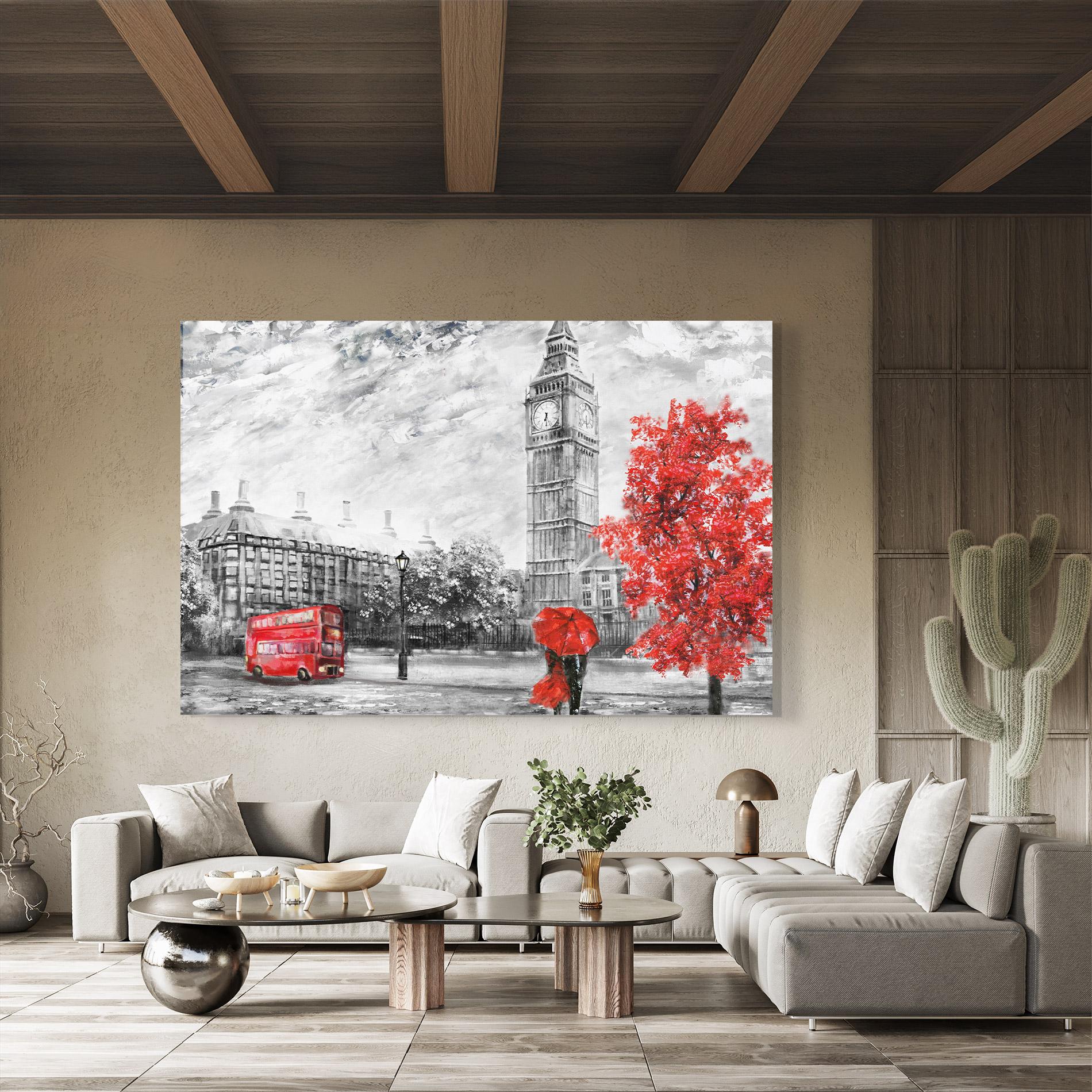 Стъклена картина Rainy London mockup 8