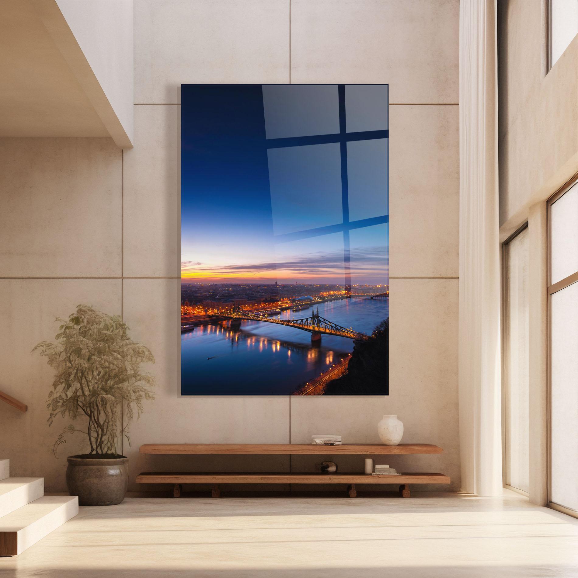 Стъклена картина Budapest Sunset mockup 8