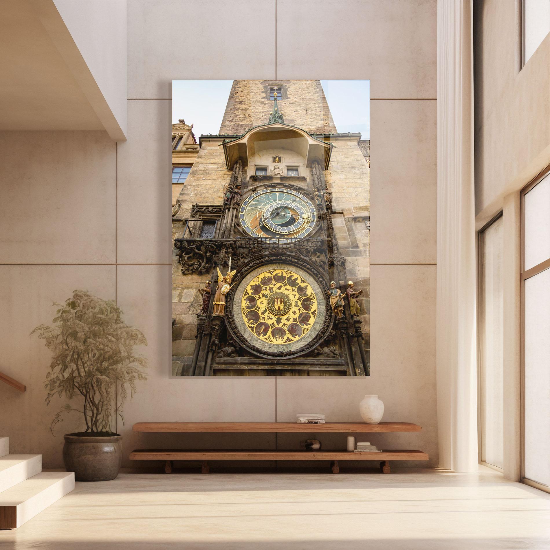 Стъклена картина Prague Clock mockup 8