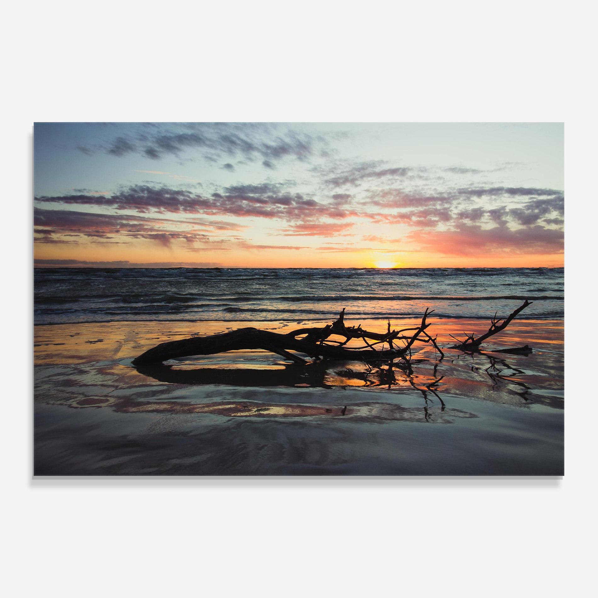 Стъклена картина Sunset Water Branches mockup 0