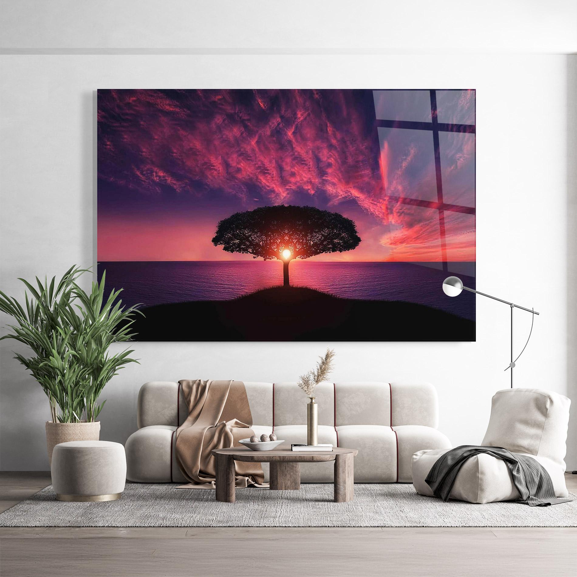 Стъклена картина Sun Tree mockup 9
