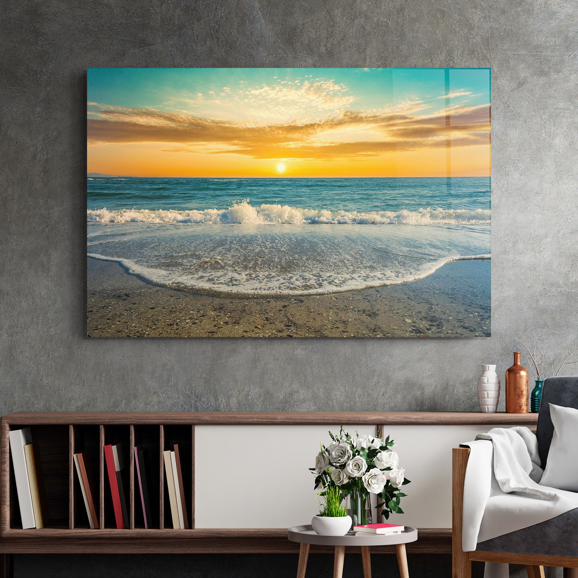 Beach Dramatic Sunset mockup 2