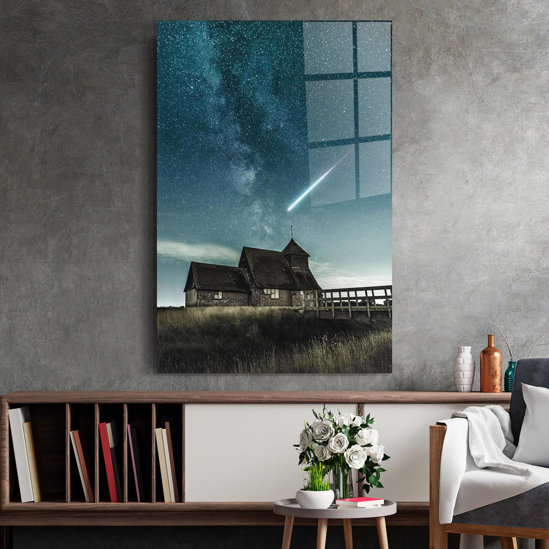 Стъклена картина Falling Star mockup 2