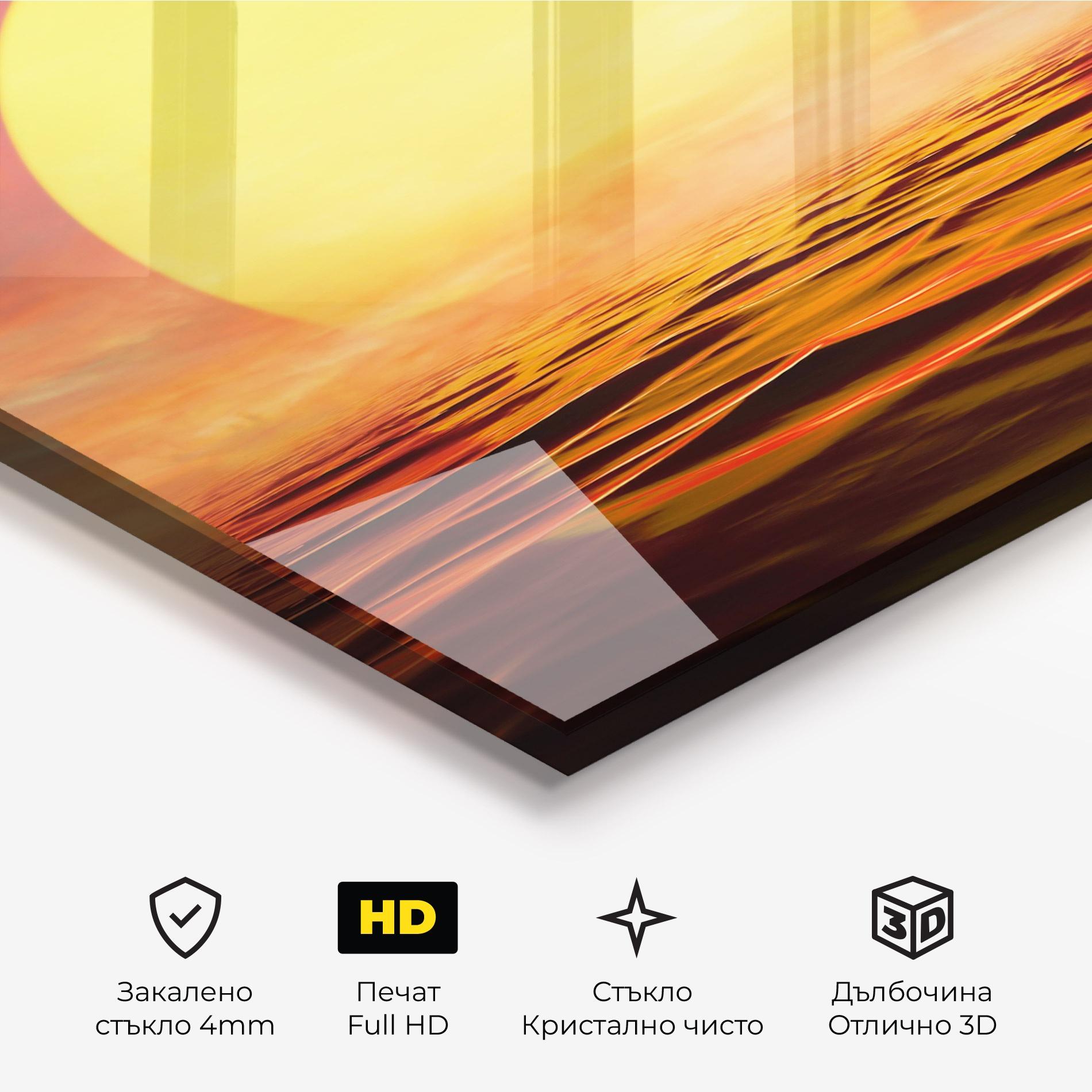 Стъклена картина Clouds Reflection Sky mockup 3