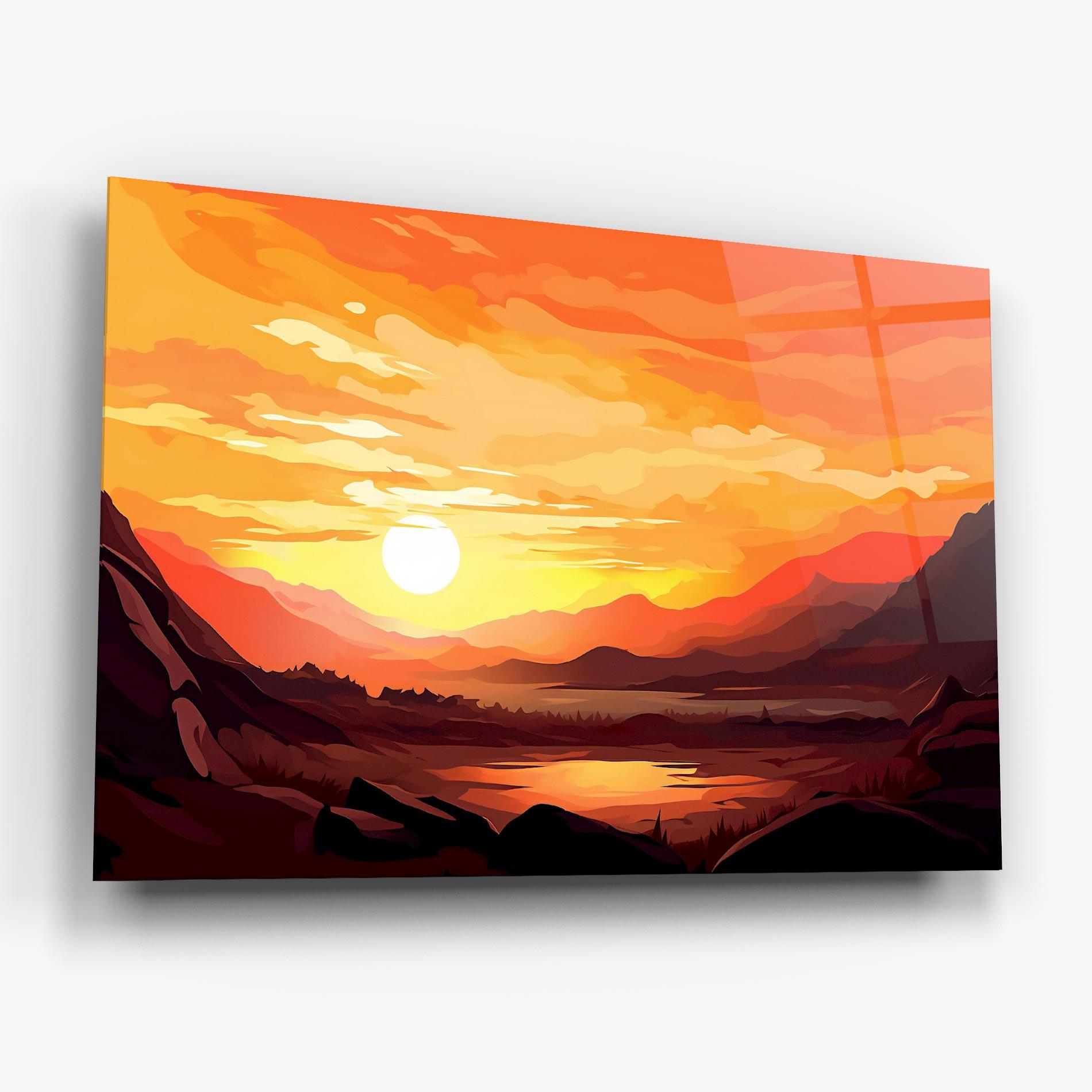 Стъклена картина Beautiful Sunset Illustration mockup 6