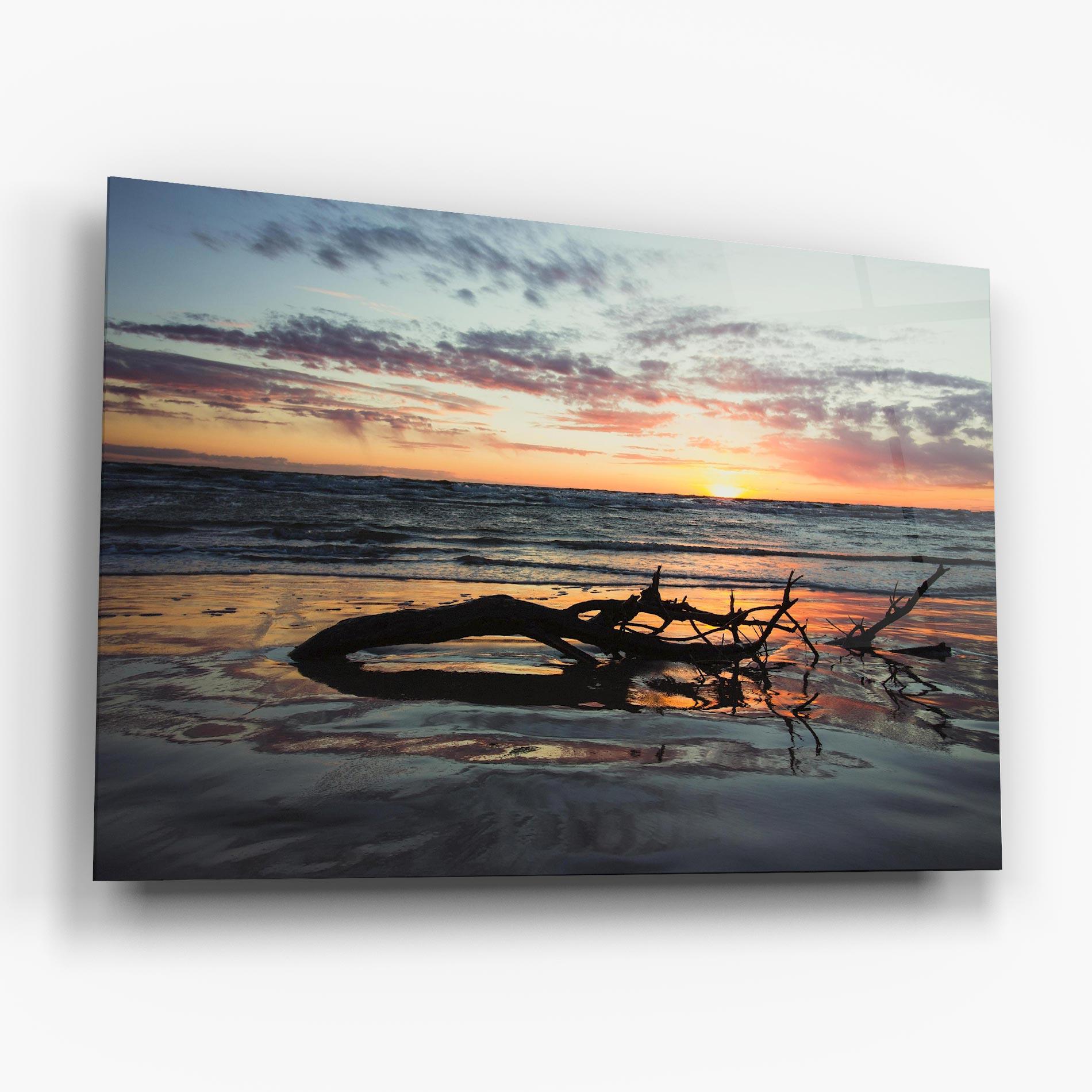 Стъклена картина Sunset Water Branches mockup 6