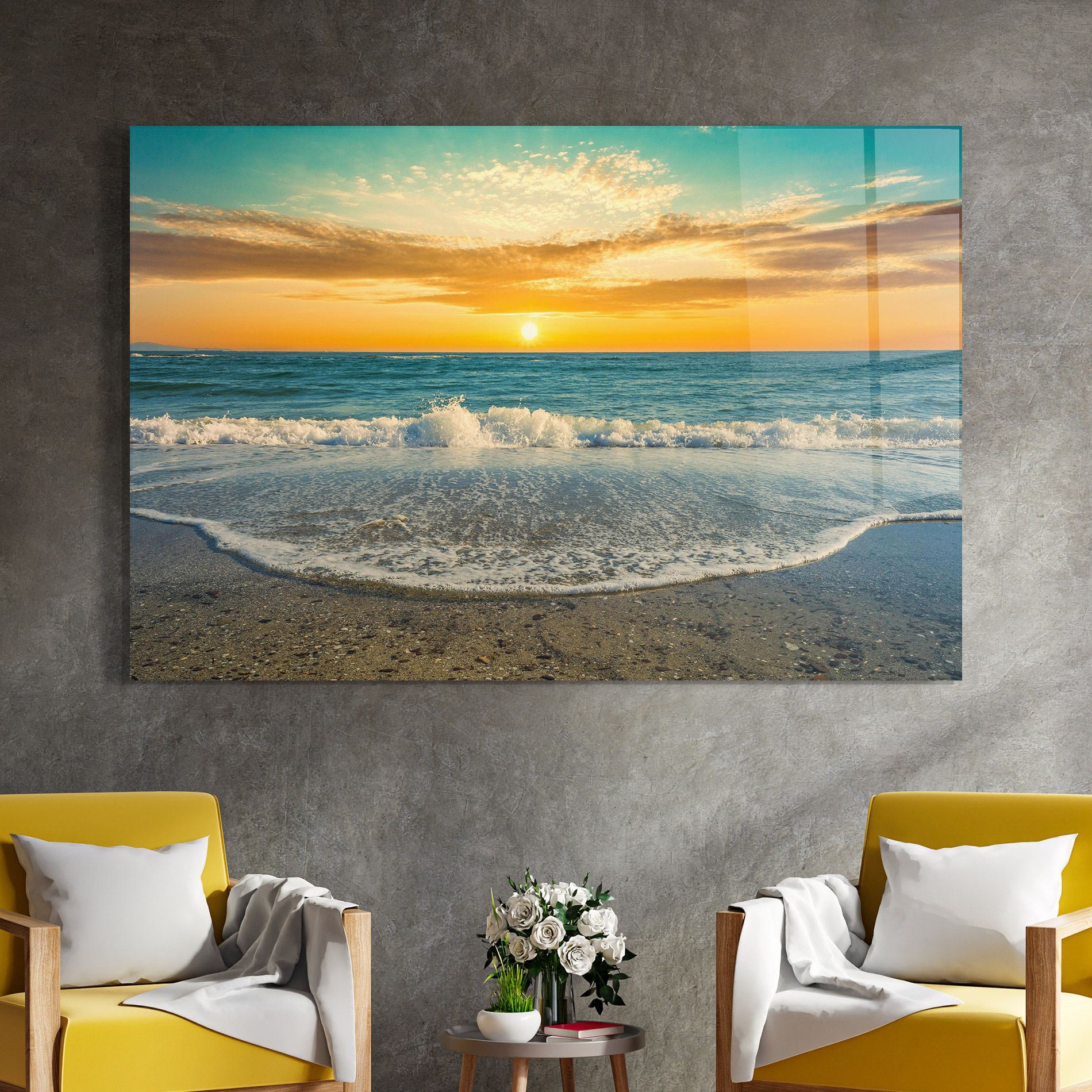 Beach Dramatic Sunset mockup 4