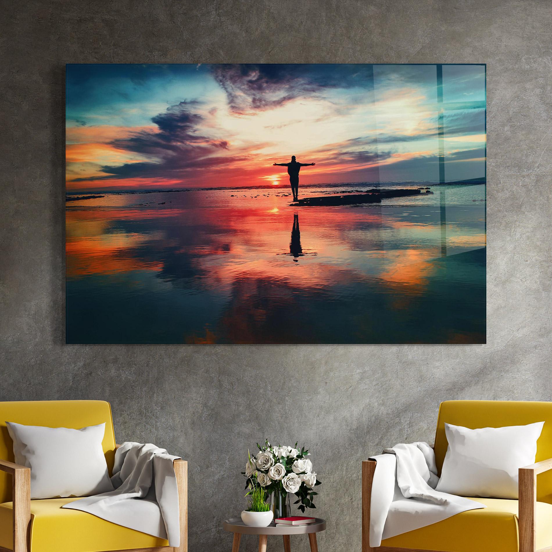 Стъклена картина Freedom Feeling mockup 4