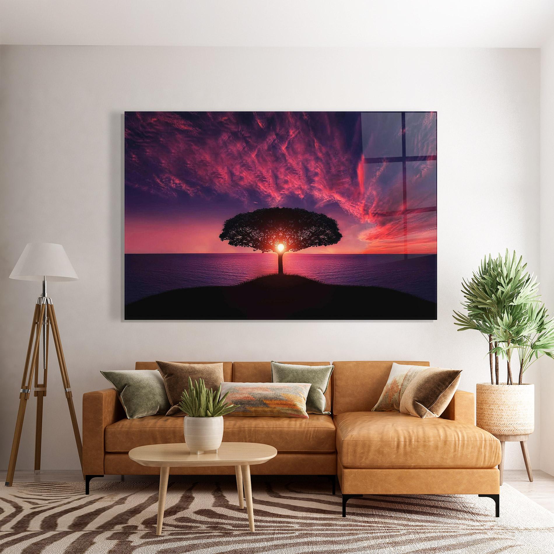 Стъклена картина Sun Tree mockup 7