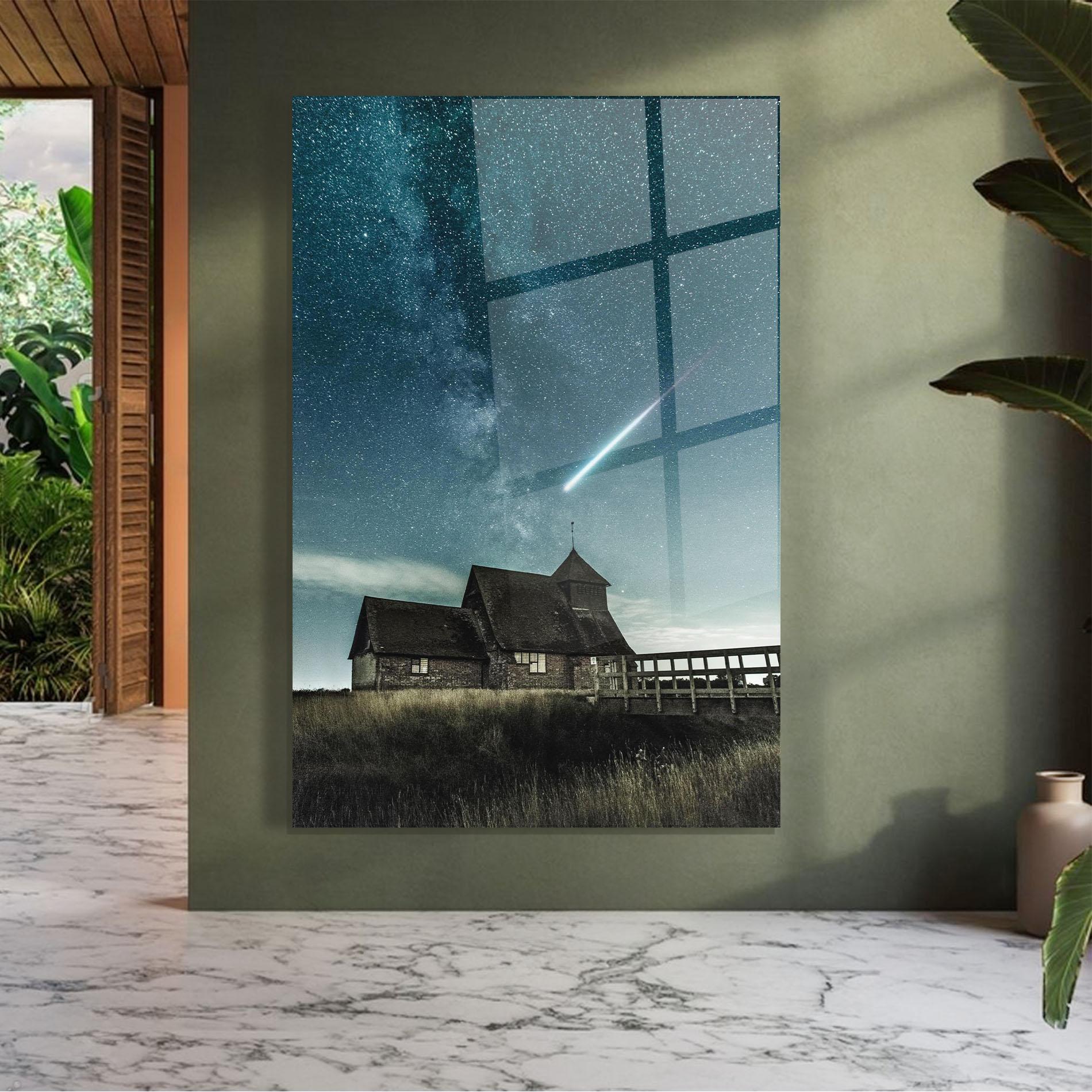 Стъклена картина Falling Star mockup 7