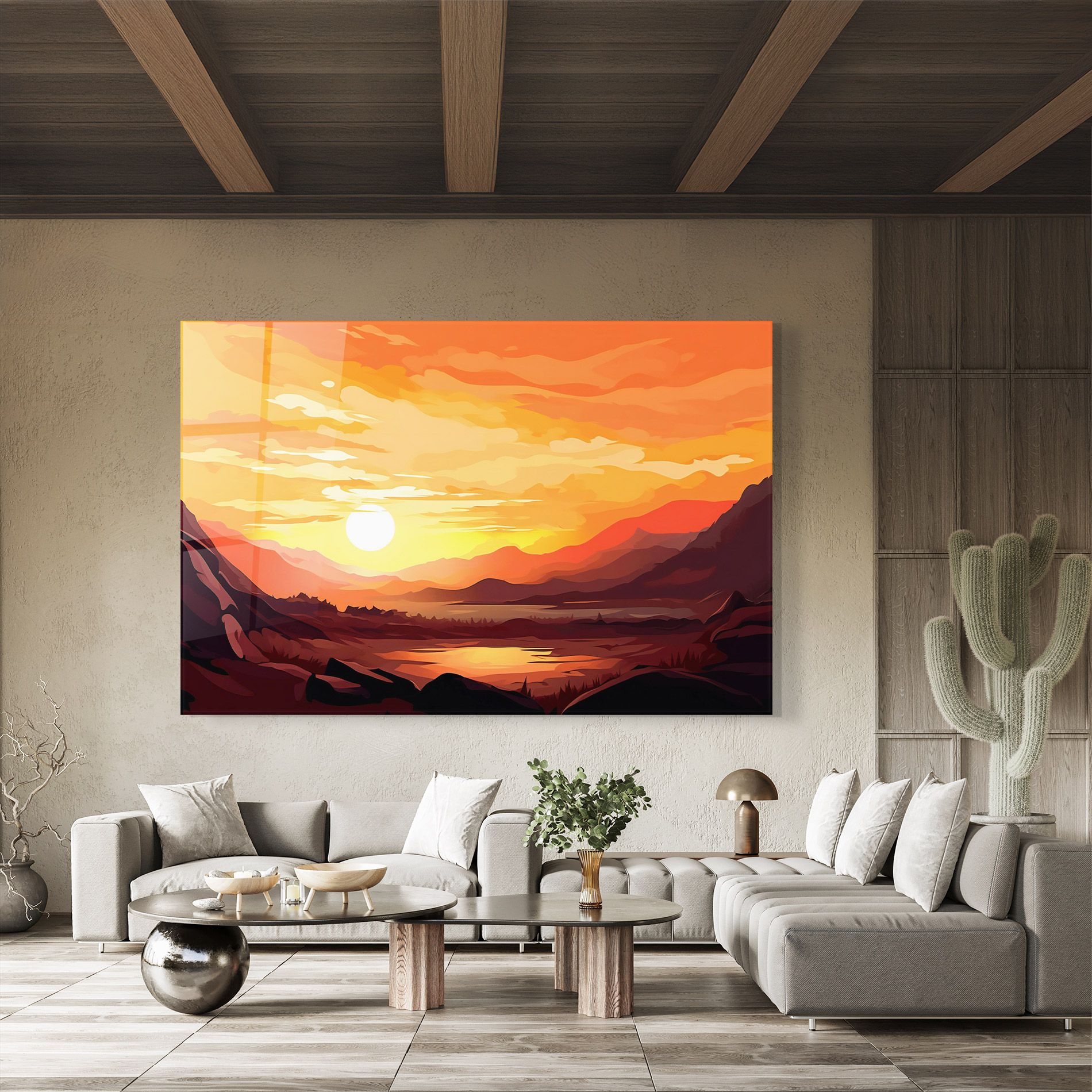 Beautiful Sunset Illustration mockup 8