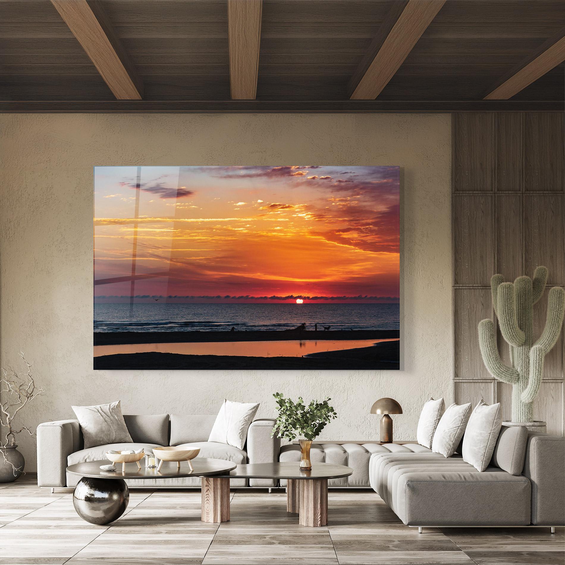 Стъклена картина Colorful Sunrise Sea mockup 8