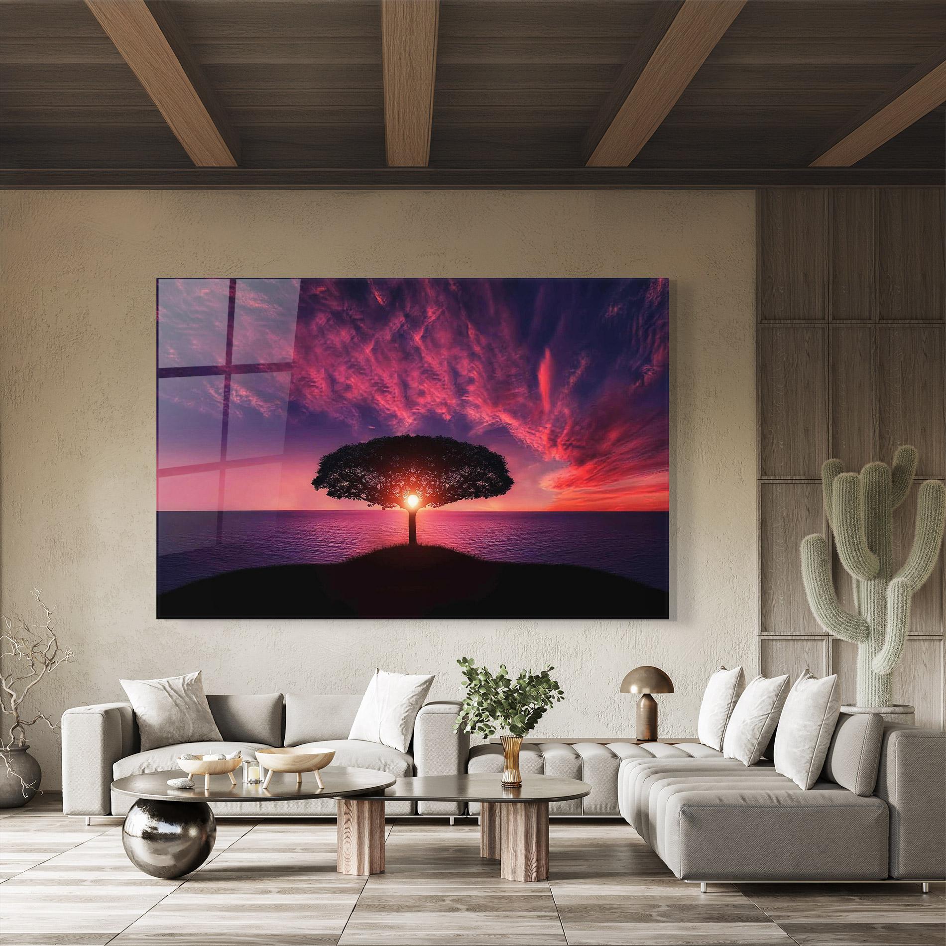 Стъклена картина Sun Tree mockup 8