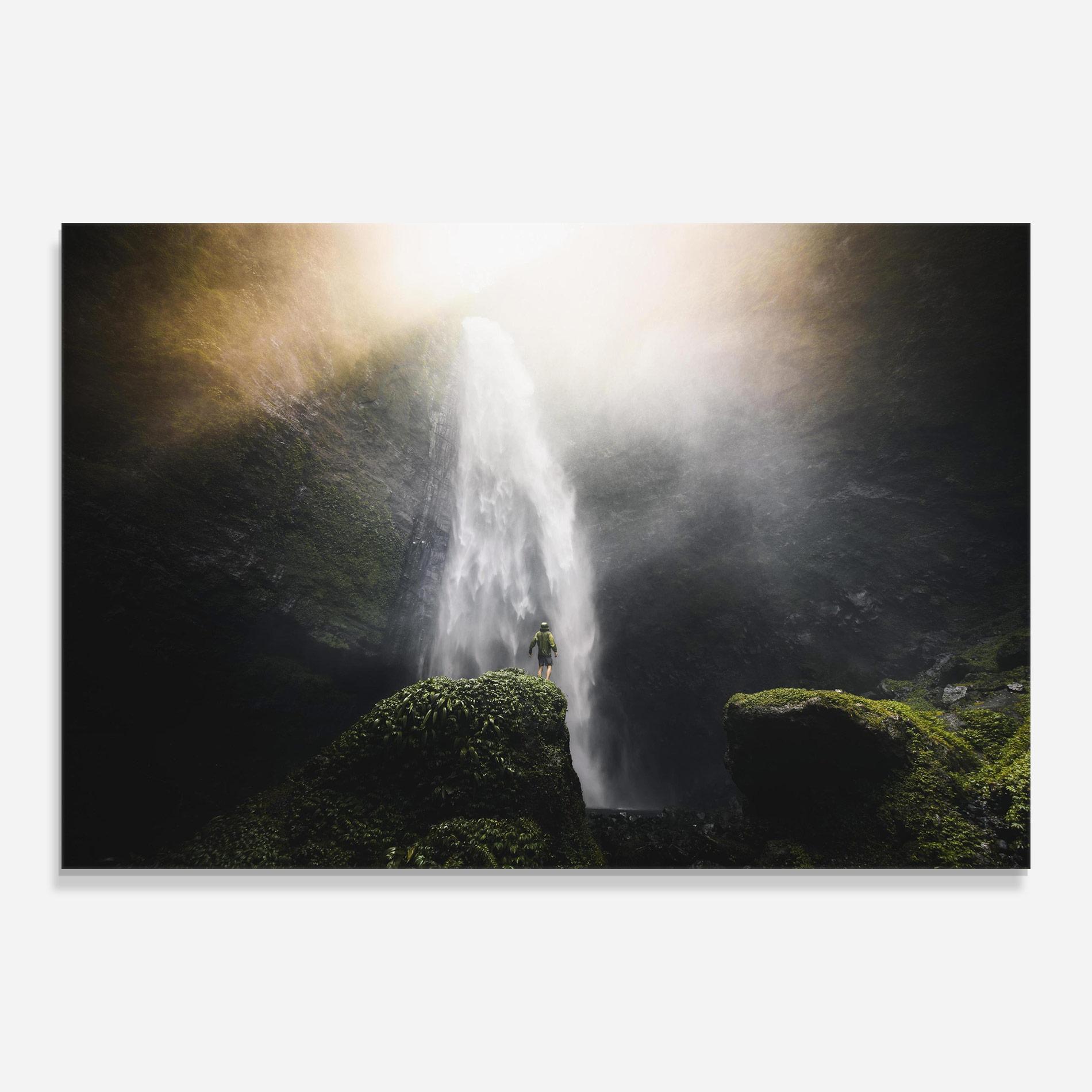 Стъклена картина Green Man Waterfall mockup 0