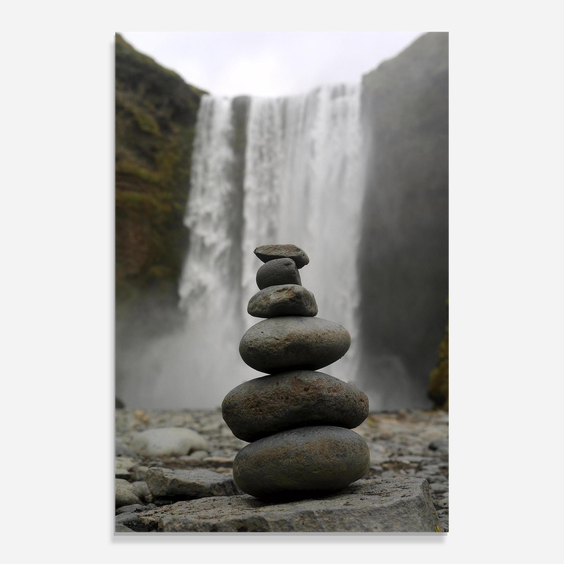 Стъклена картина Balanced Rocks Waterfall mockup 0