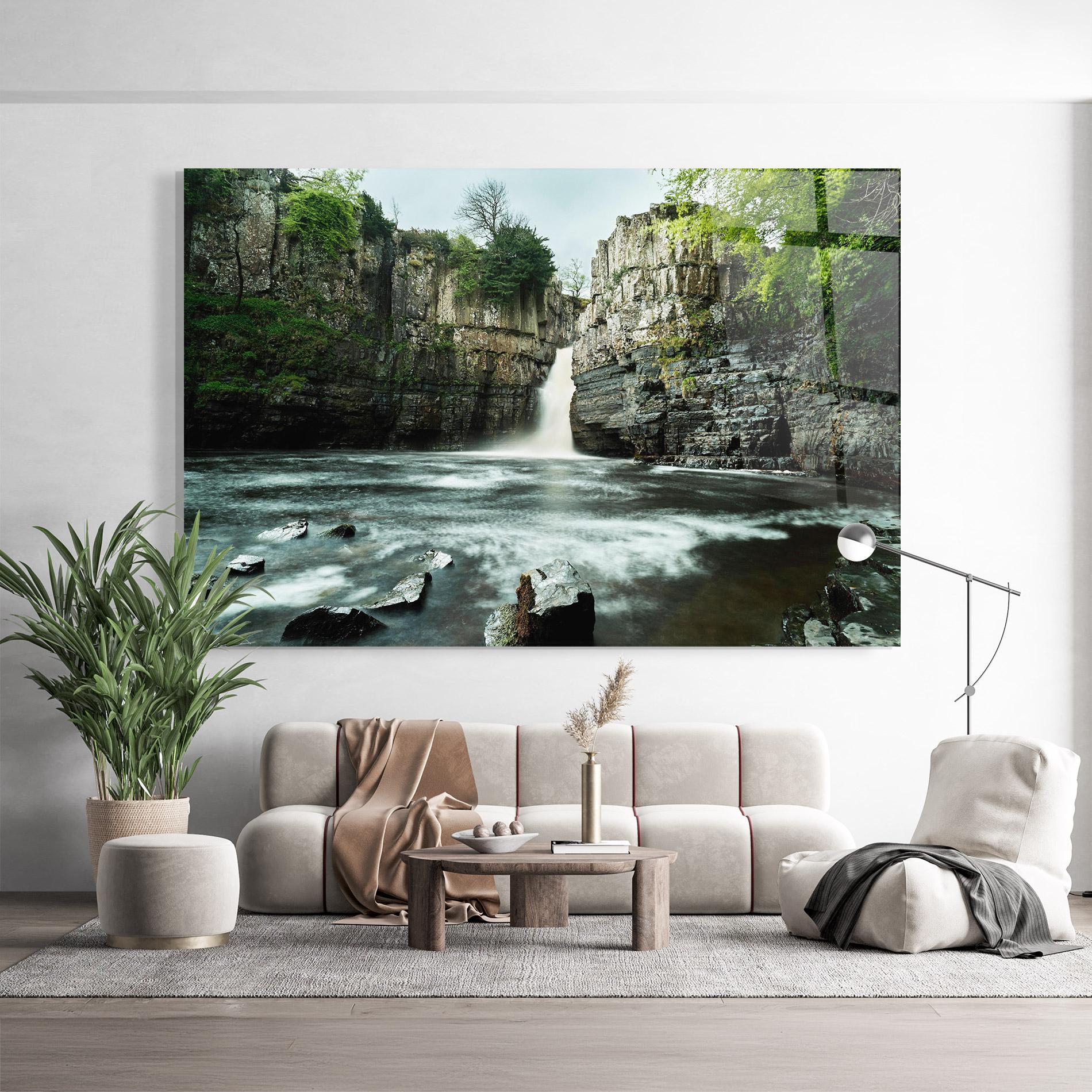 Стъклена картина Beautiful Water Falling mockup 9