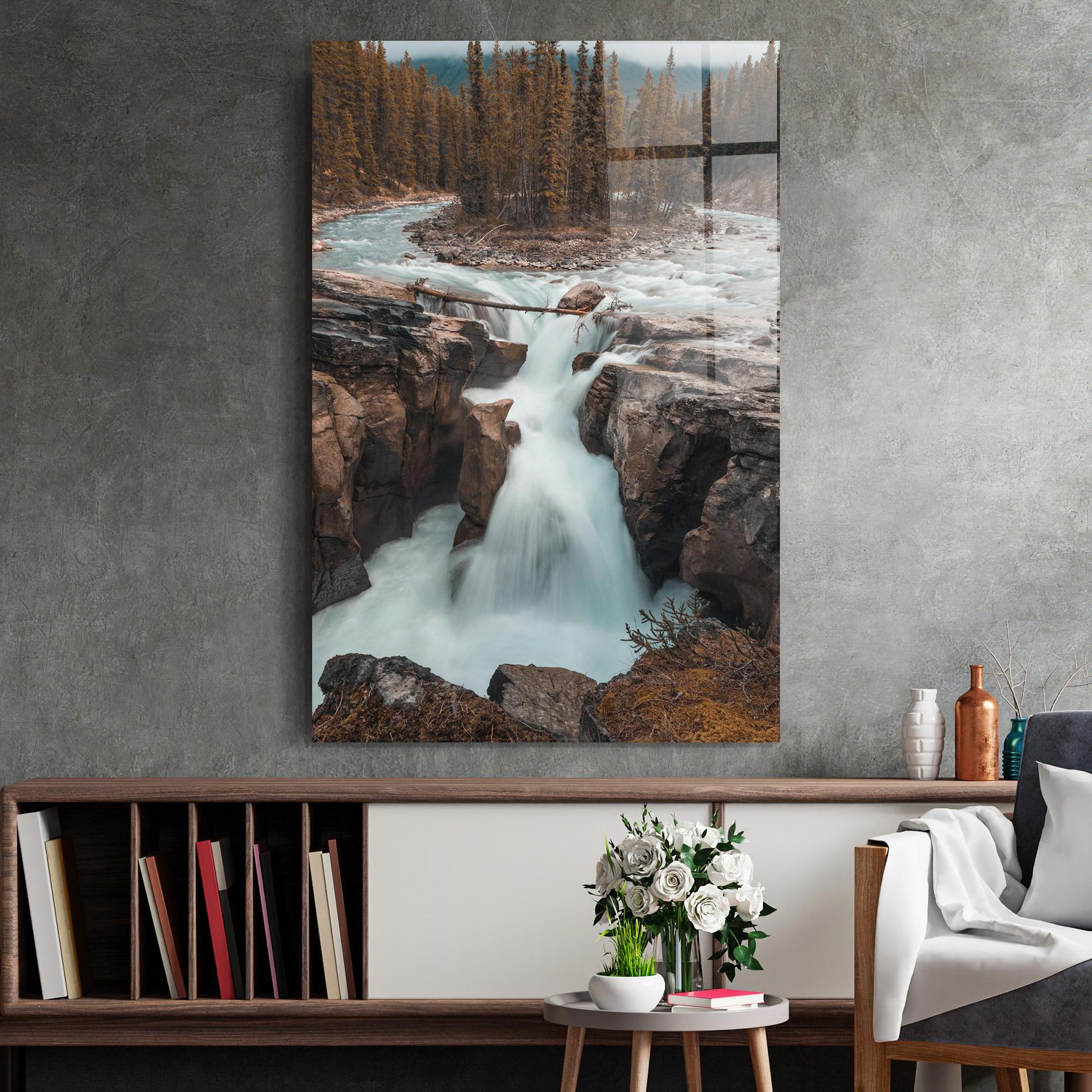 Стъклена картина Orange Trees Waterfall mockup 2