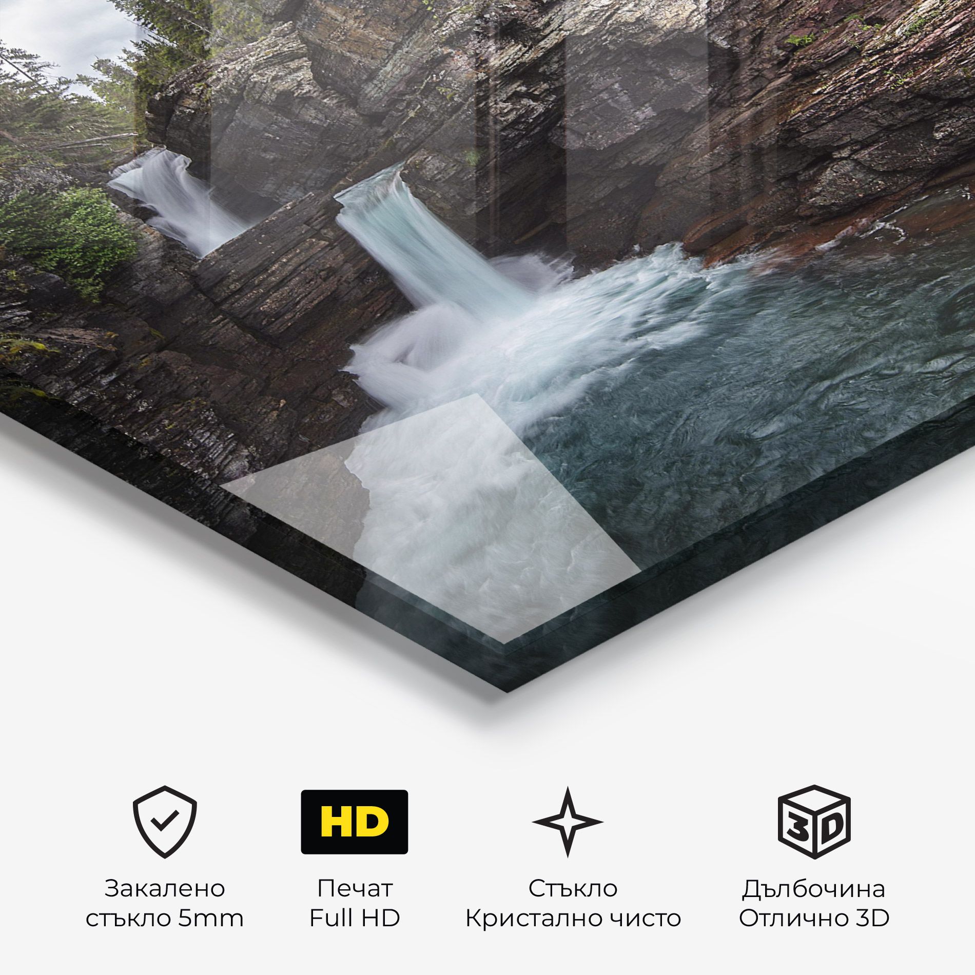 Majestic Forest Waterfall mockup 3