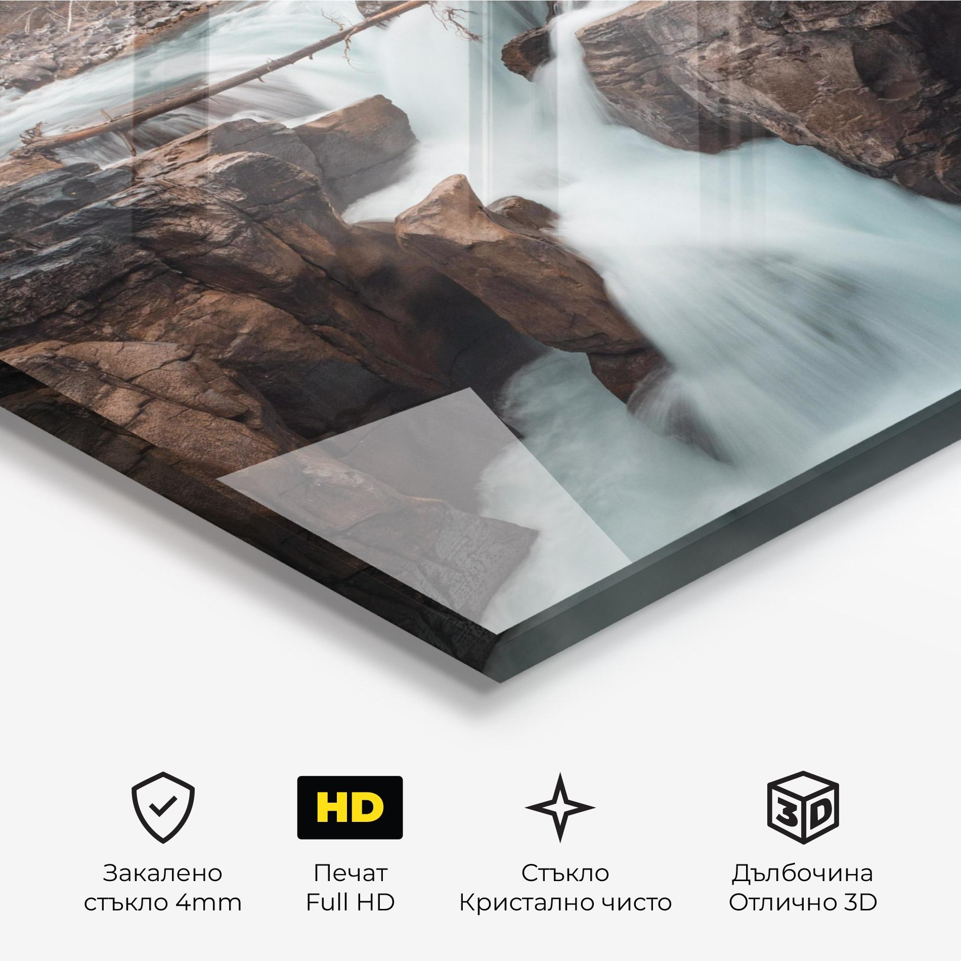 Стъклена картина Orange Trees Waterfall mockup 3