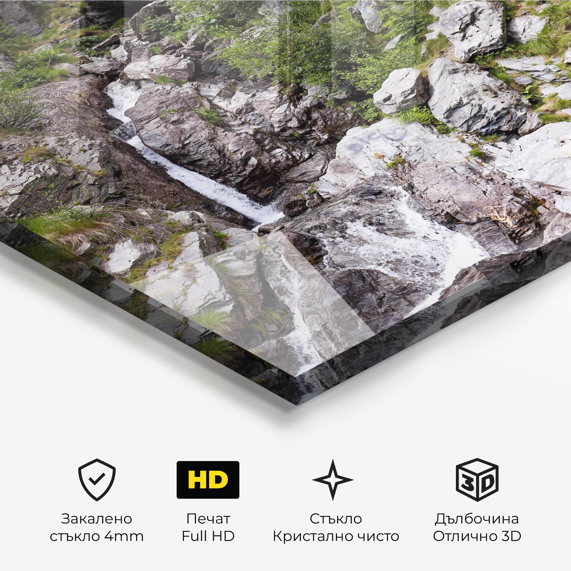 Стъклена картина Small Waterfall mockup 3