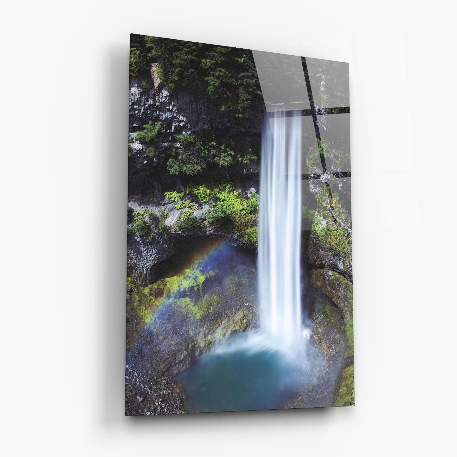 Стъклена картина Pretty Rainbow Waterfall mockup 6