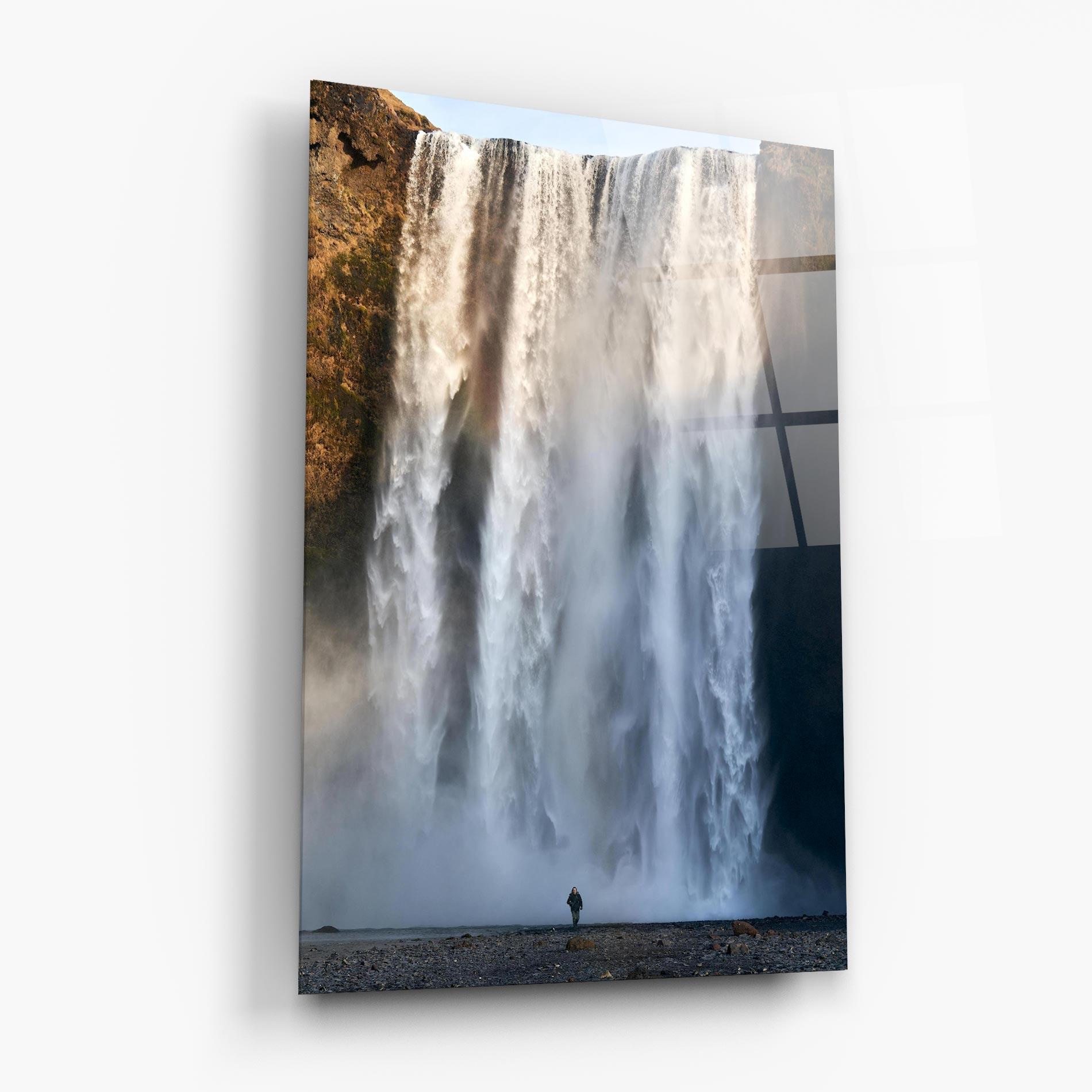 Стъклена картина Small Man Waterfall mockup 6