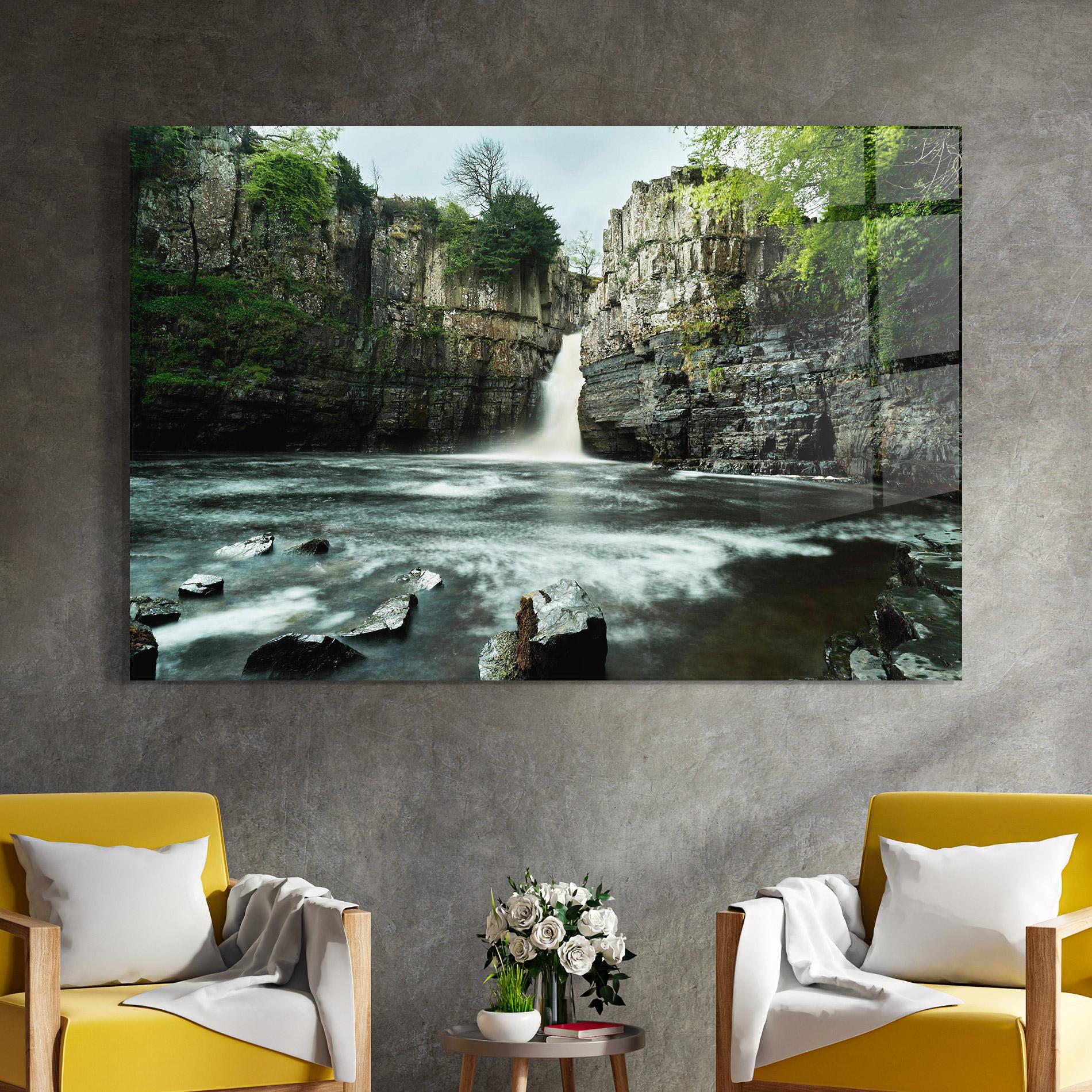 Стъклена картина Beautiful Water Falling mockup 4