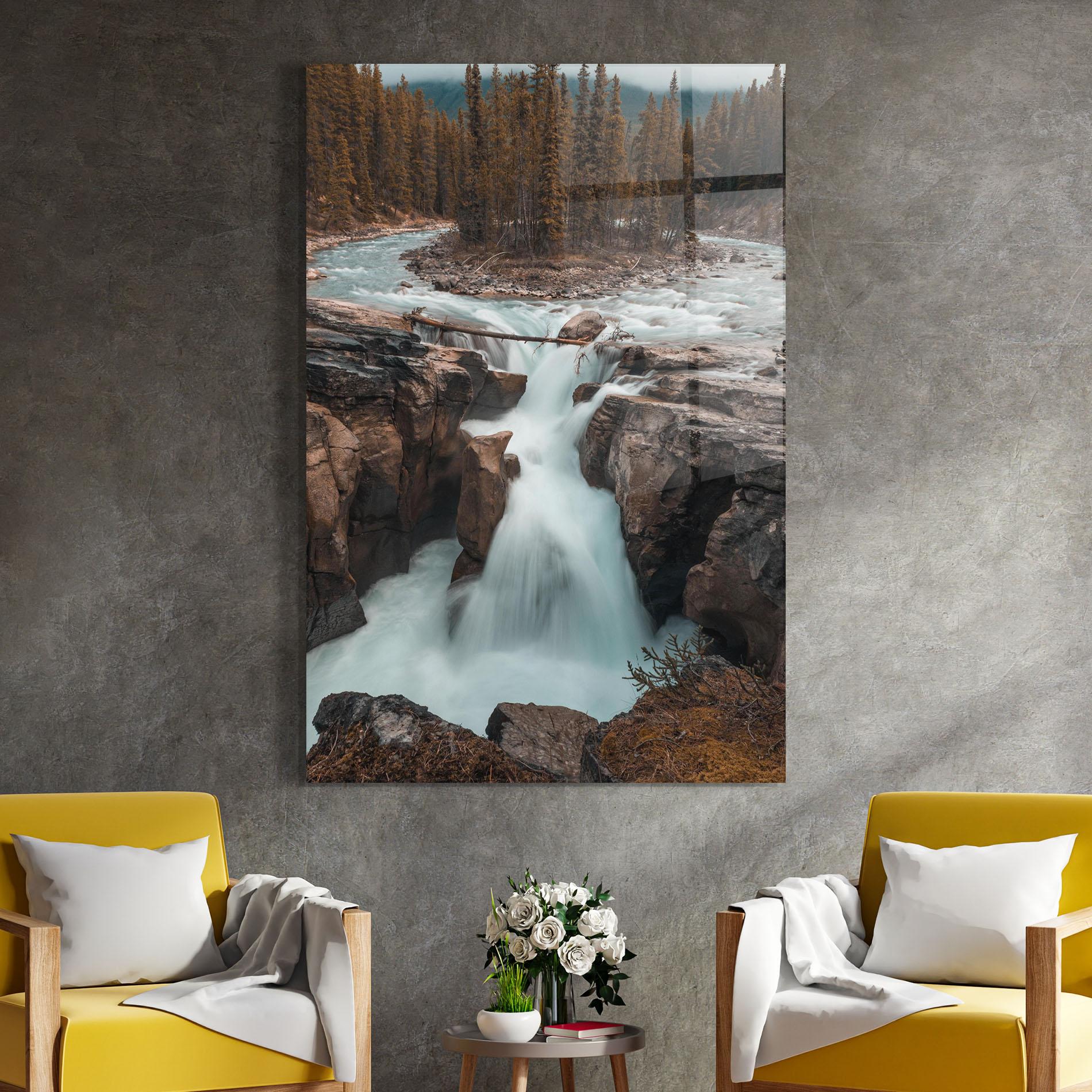 Стъклена картина Orange Trees Waterfall mockup 4