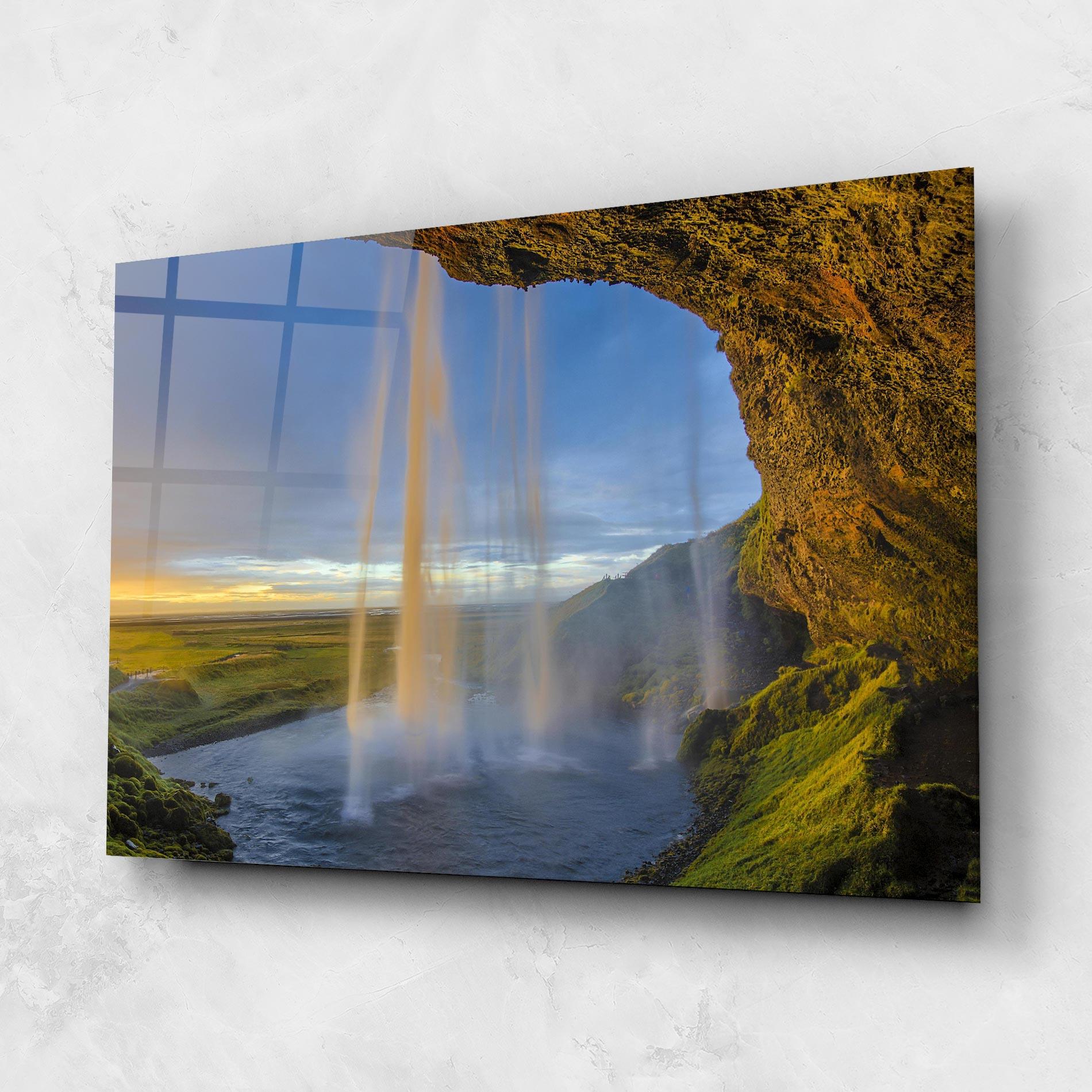 Стъклена картина Orange Waterfall mockup 1