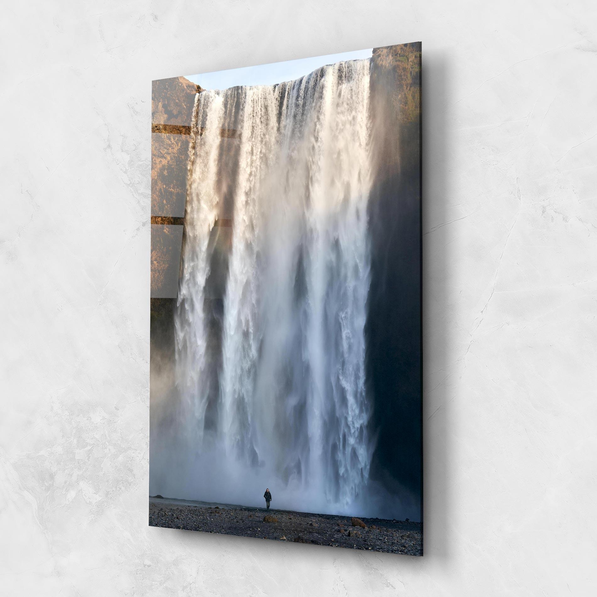 Стъклена картина Small Man Waterfall mockup 1