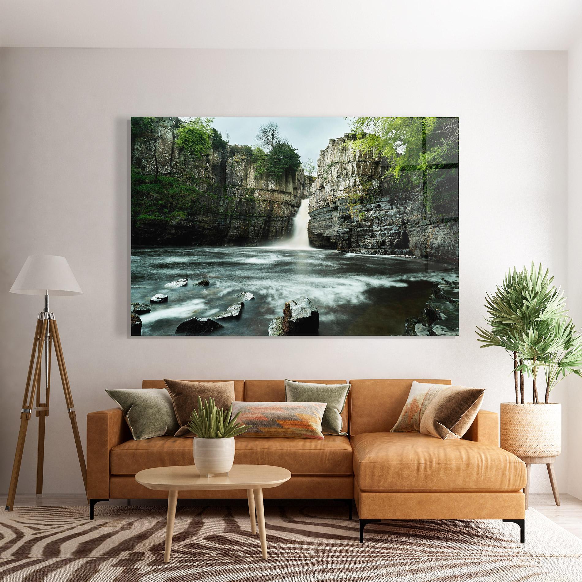 Стъклена картина Beautiful Water Falling mockup 7