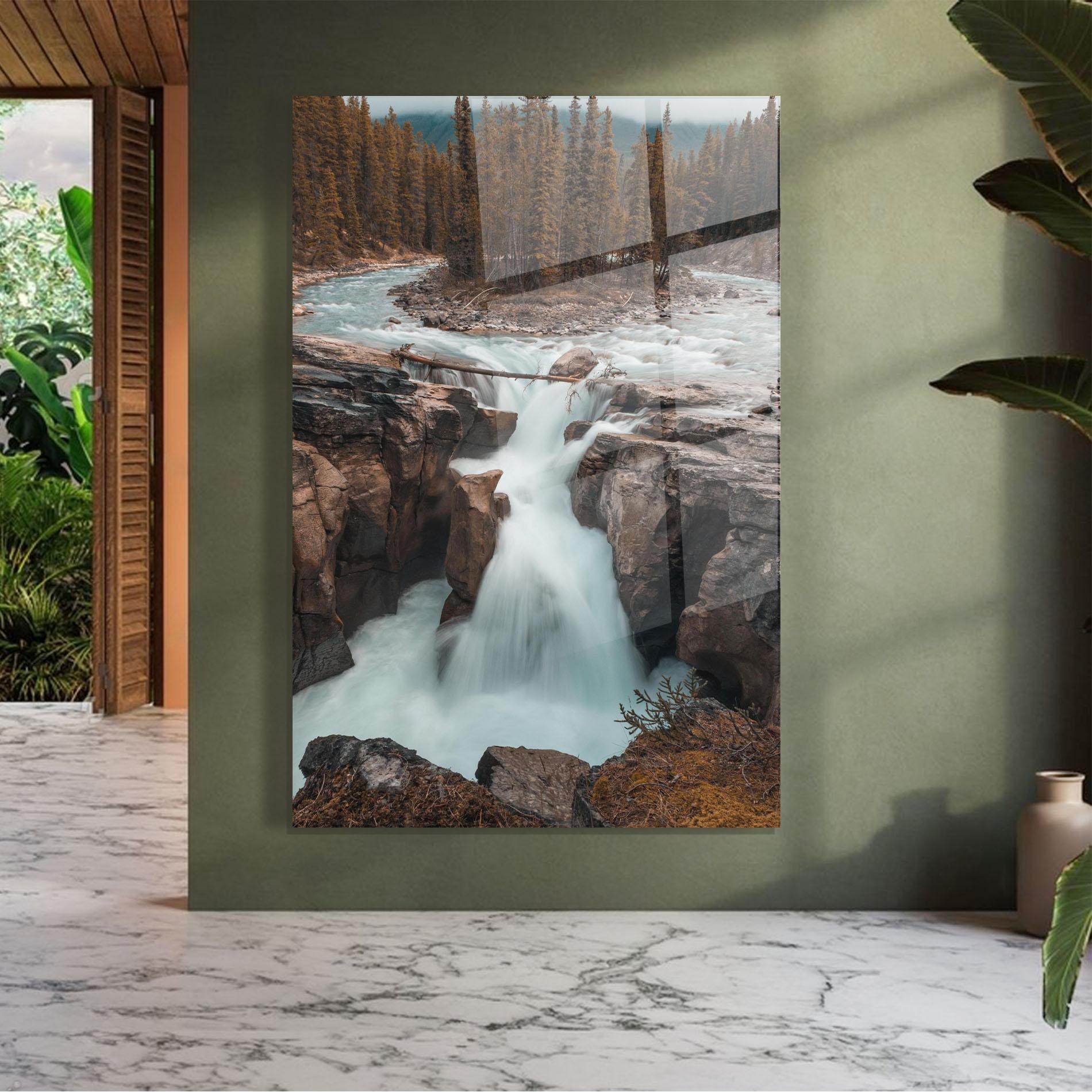 Стъклена картина Orange Trees Waterfall mockup 7