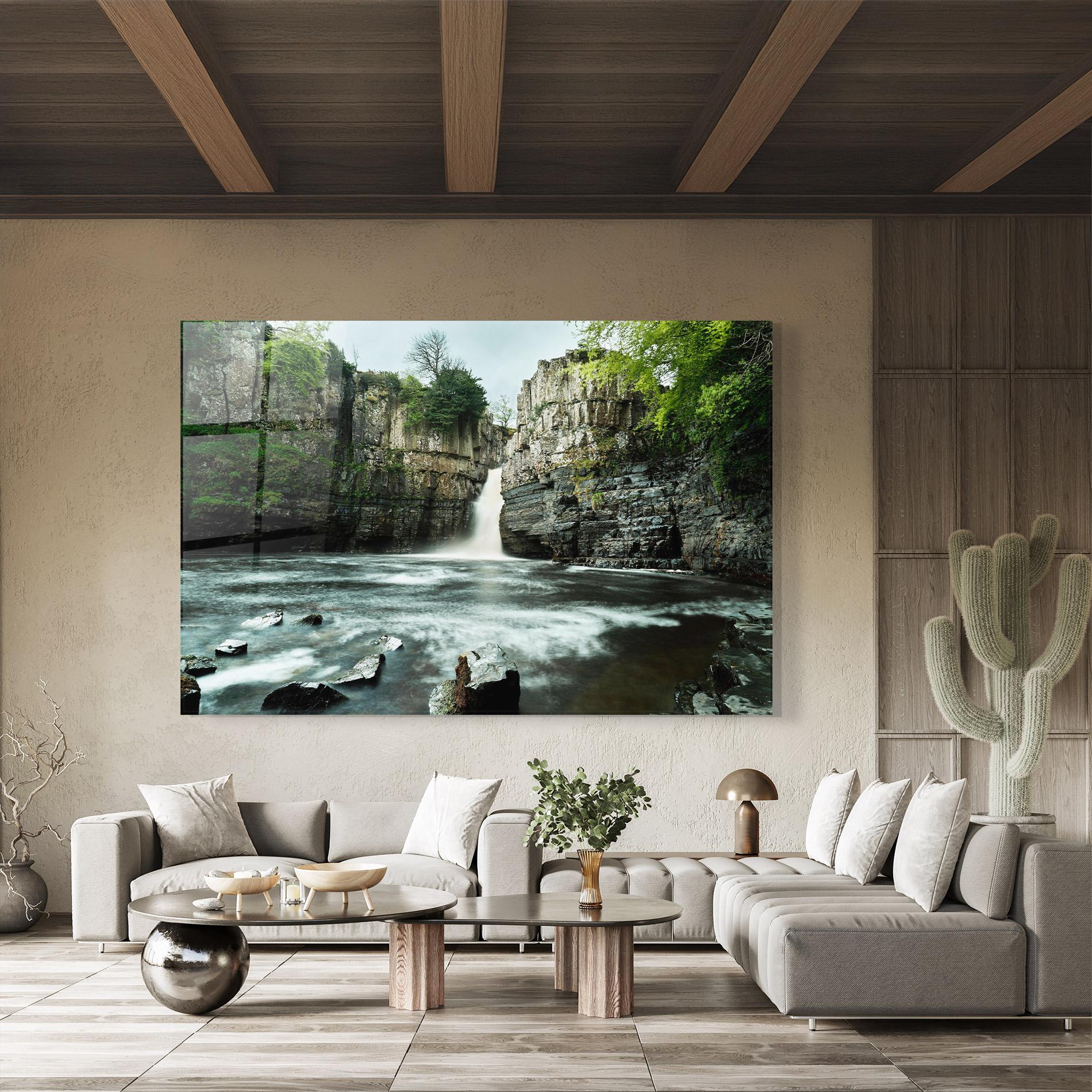 Стъклена картина Beautiful Water Falling mockup 8