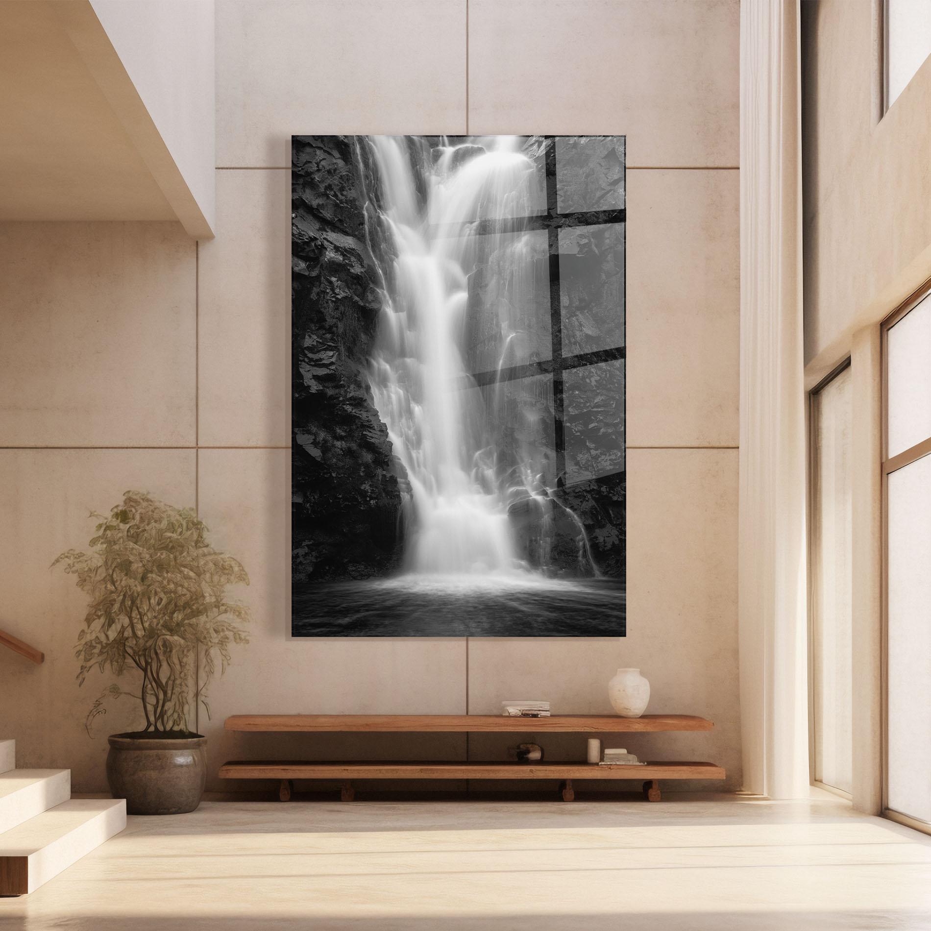 Стъклена картина Black Rock Waterfall View mockup 8