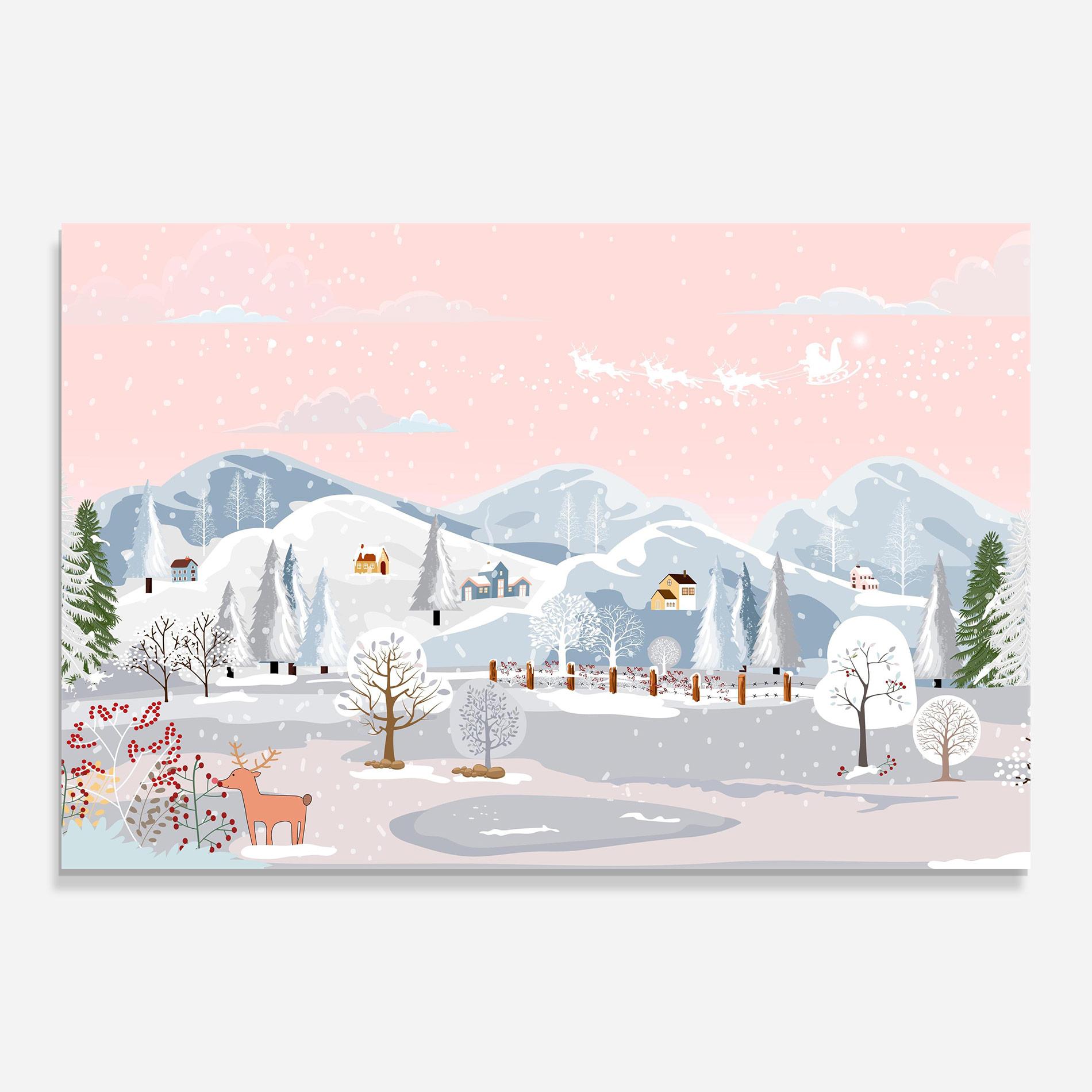 Стъклена картина Pink Sky Winter mockup 0