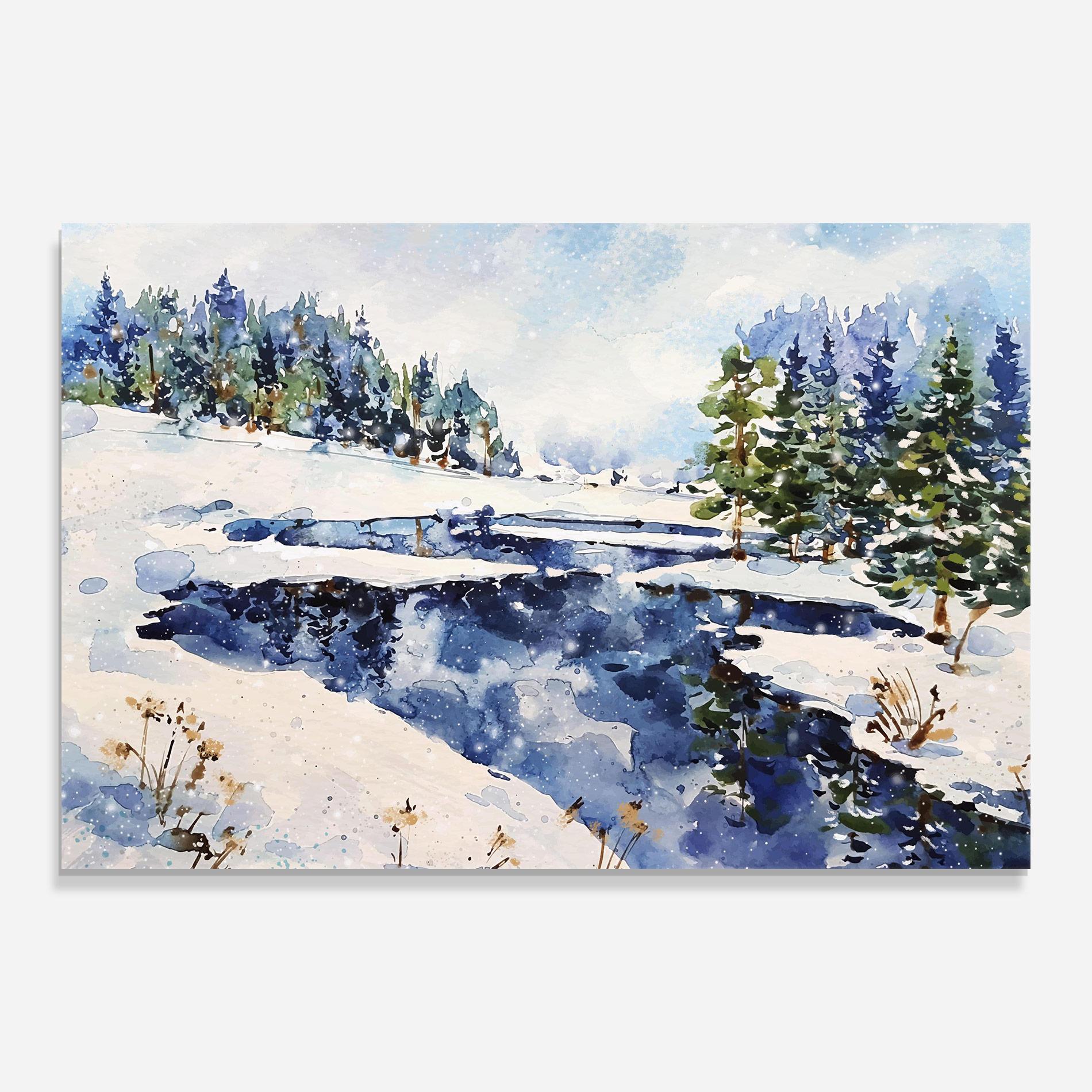 Стъклена картина Winter Painting mockup 0