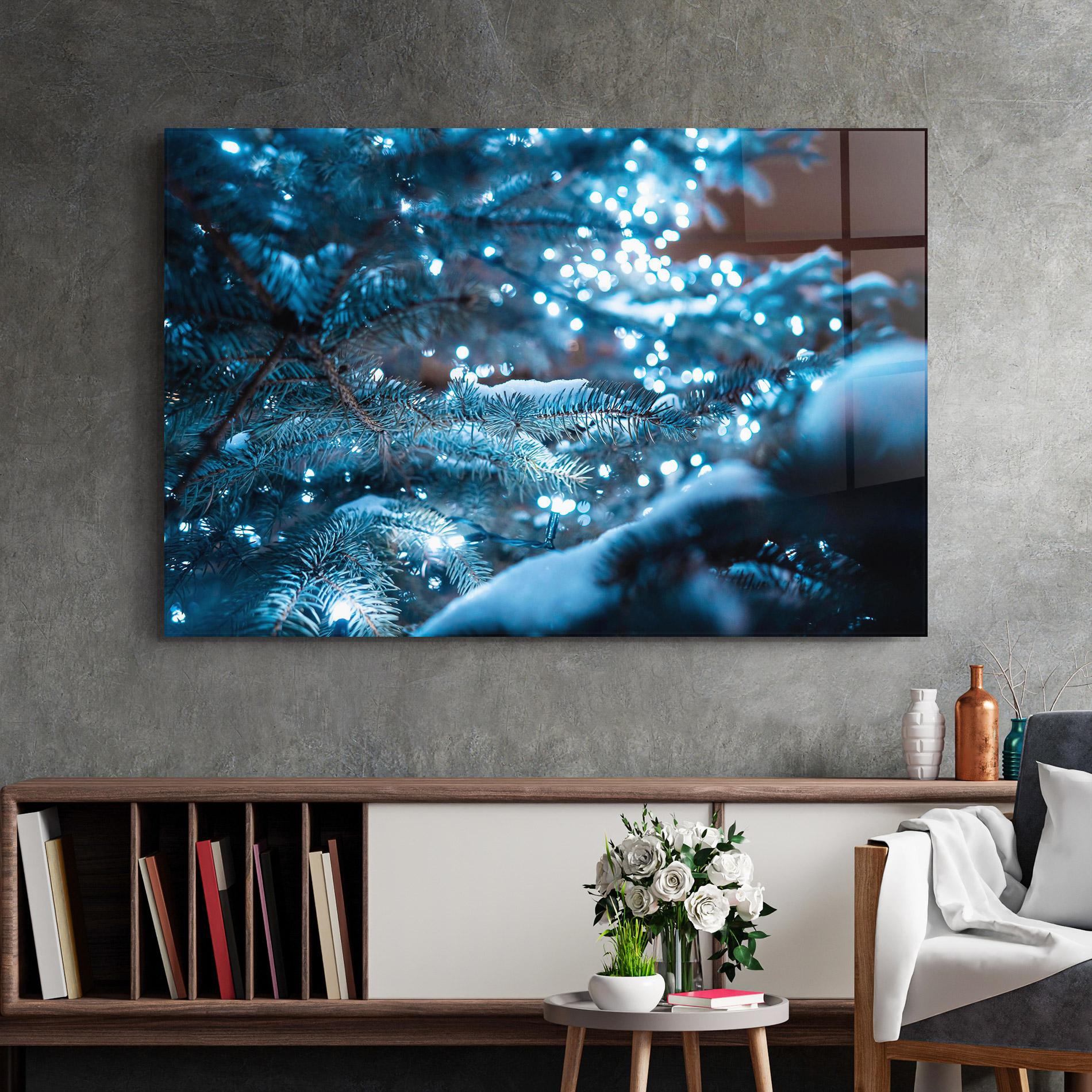 Стъклена картина Blue Christmas Tree mockup 2