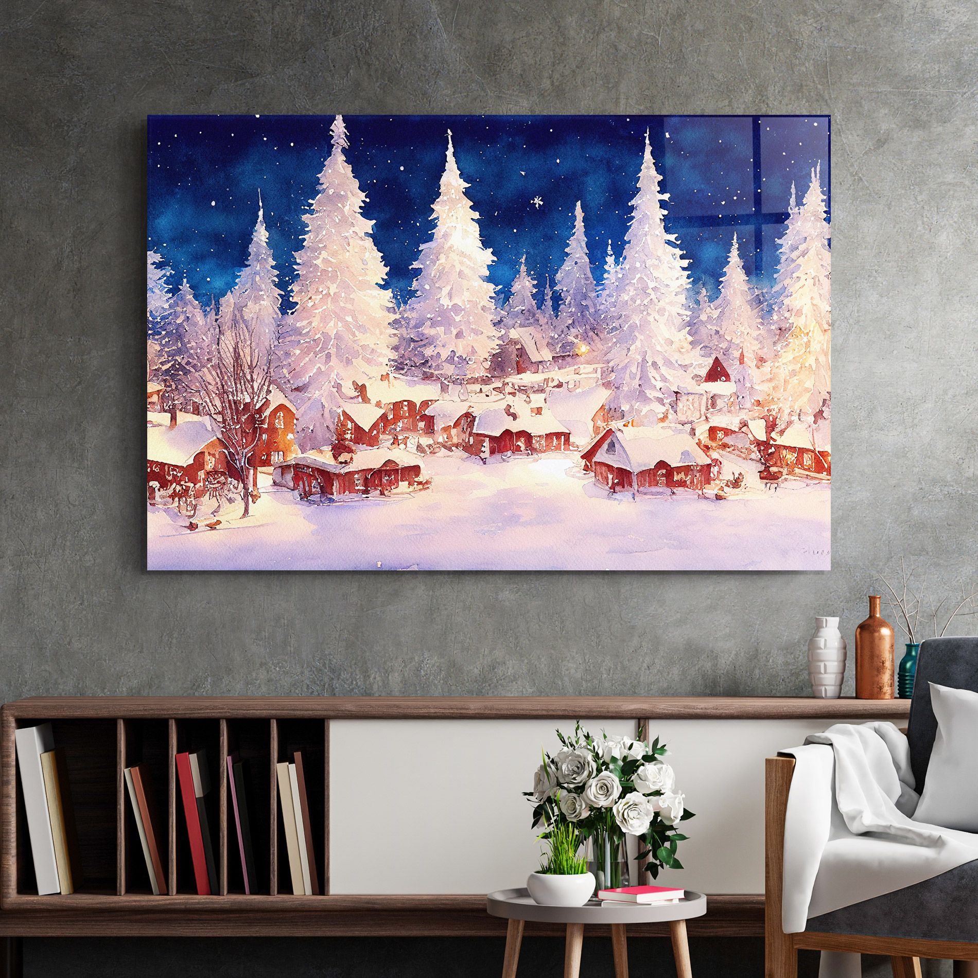 Snow Falling Painting mockup 2