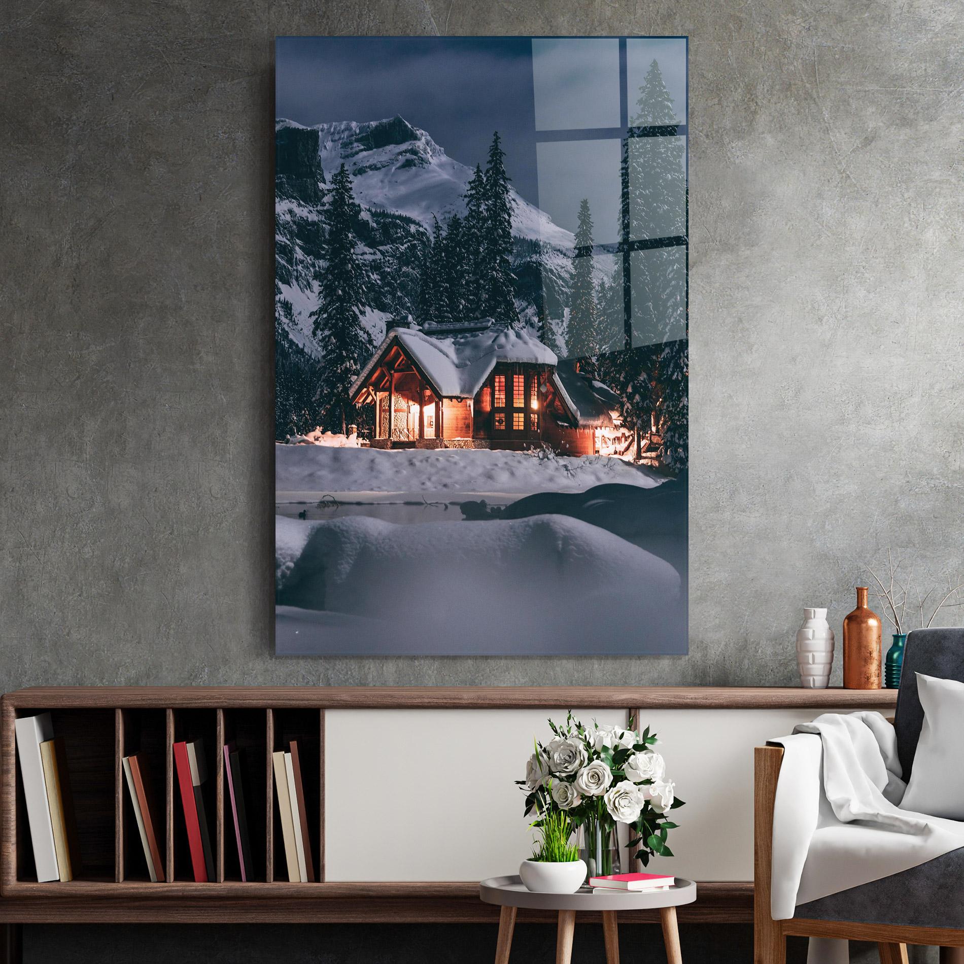 Стъклена картина Winter House mockup 2