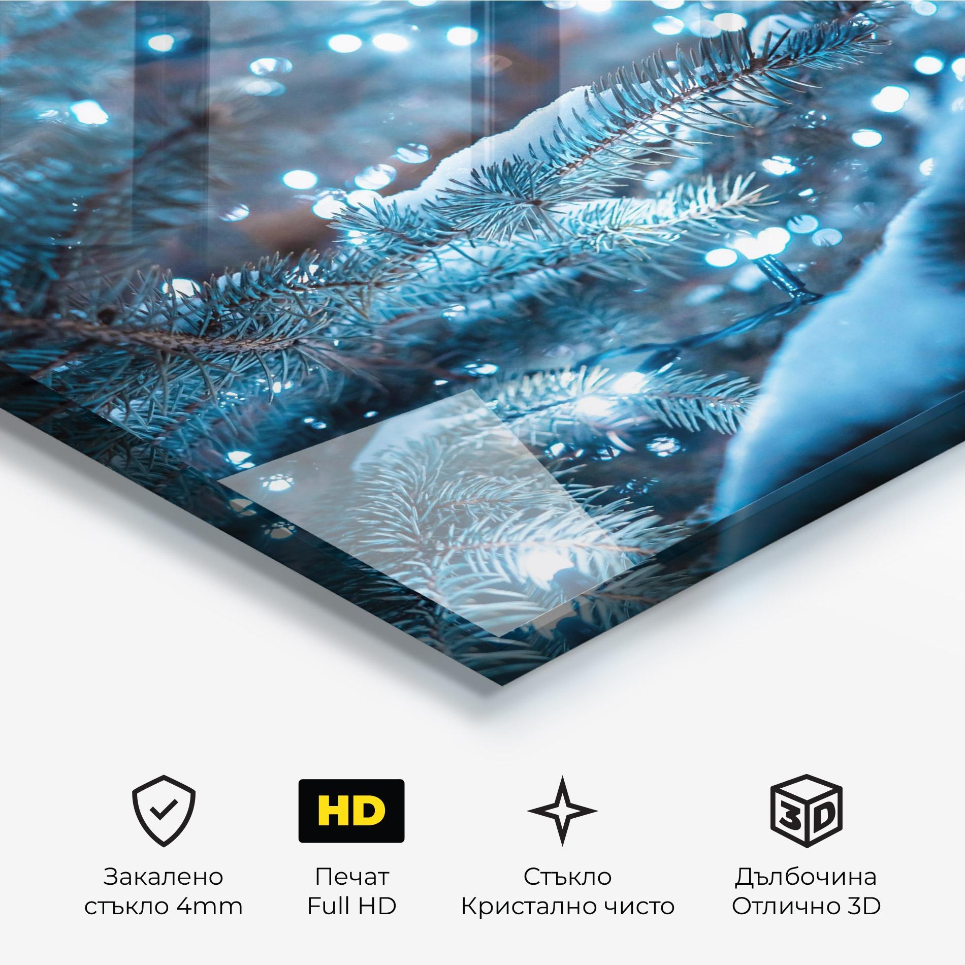 Стъклена картина Blue Christmas Tree mockup 3