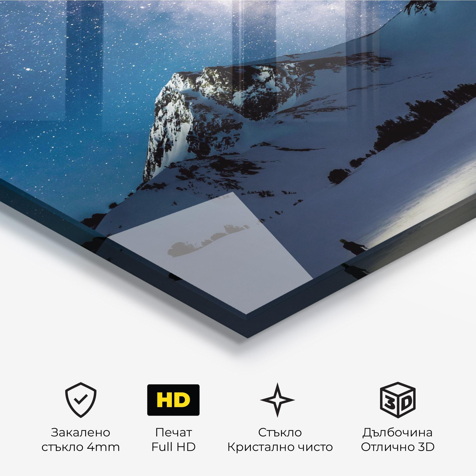 Стъклена картина Pretty Sky Winter mockup 3