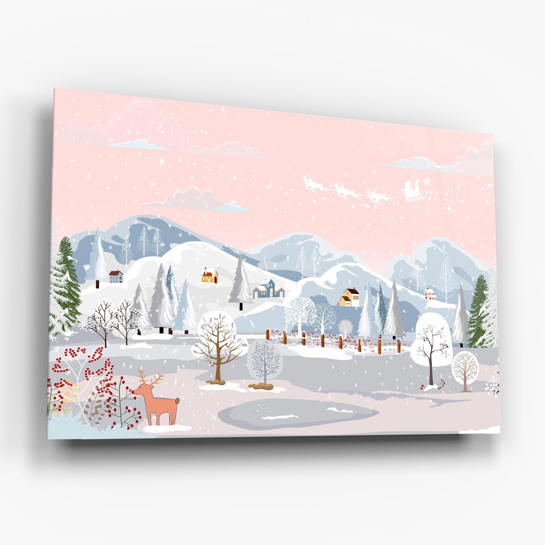 Стъклена картина Pink Sky Winter mockup 6
