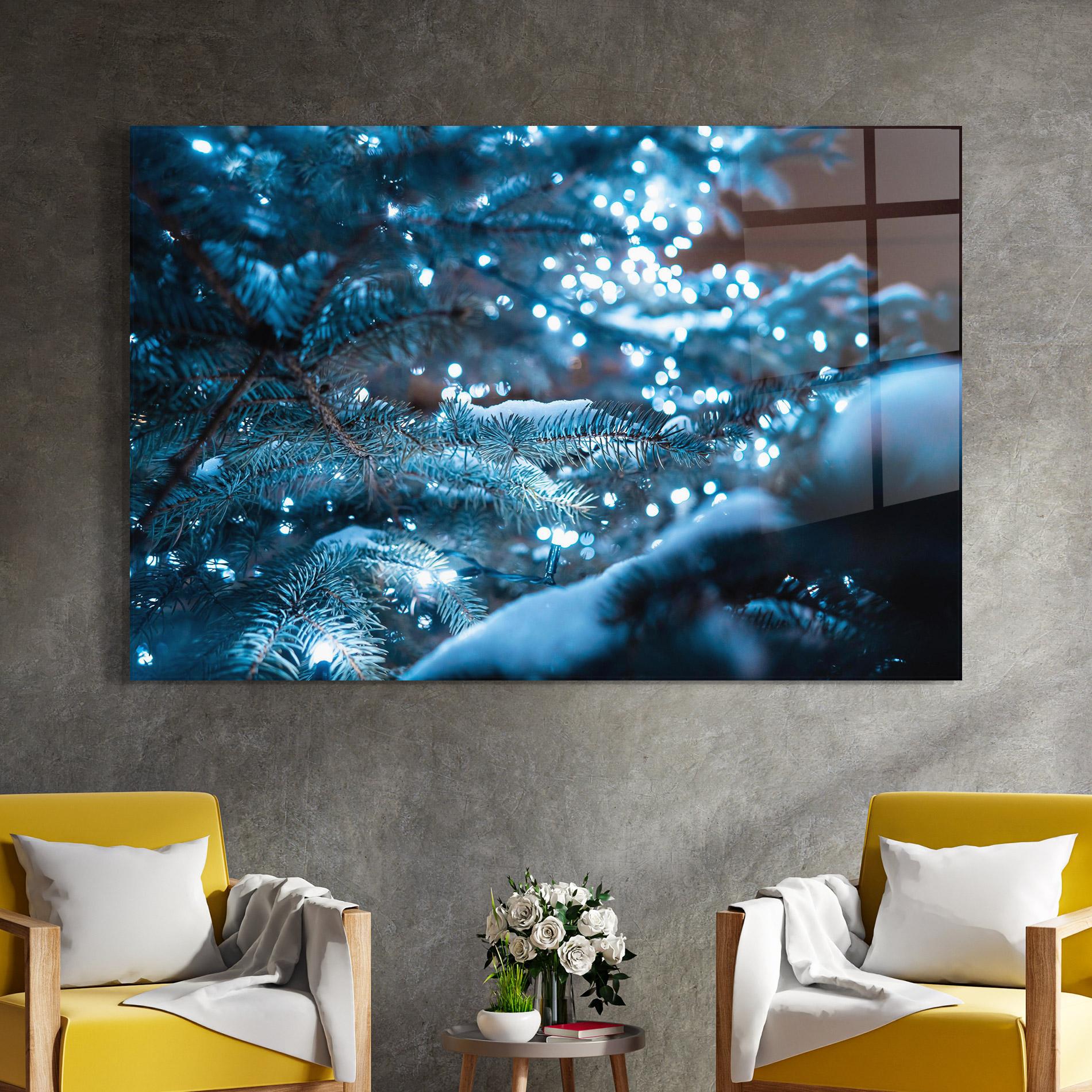 Стъклена картина Blue Christmas Tree mockup 4