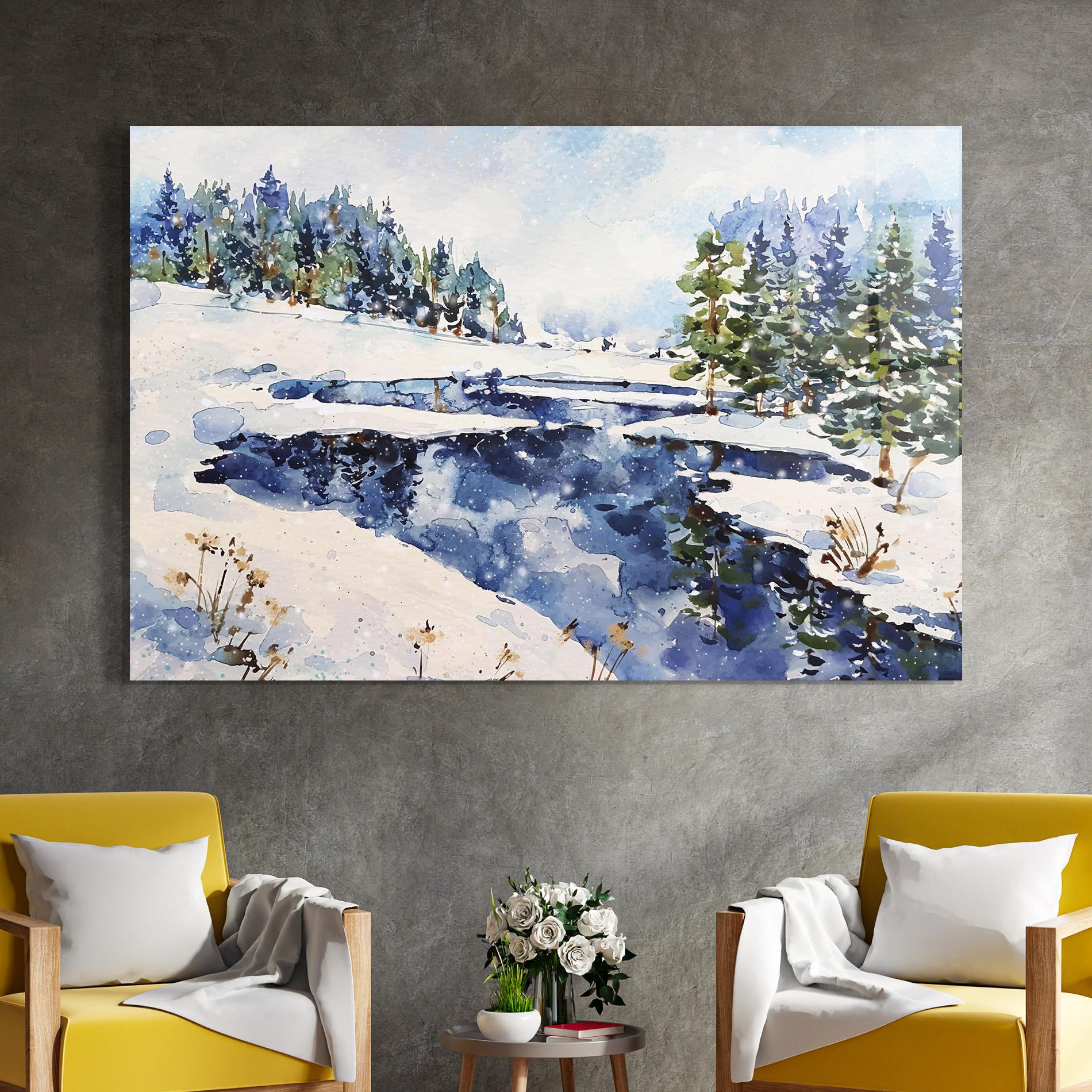 Стъклена картина Winter Painting mockup 4