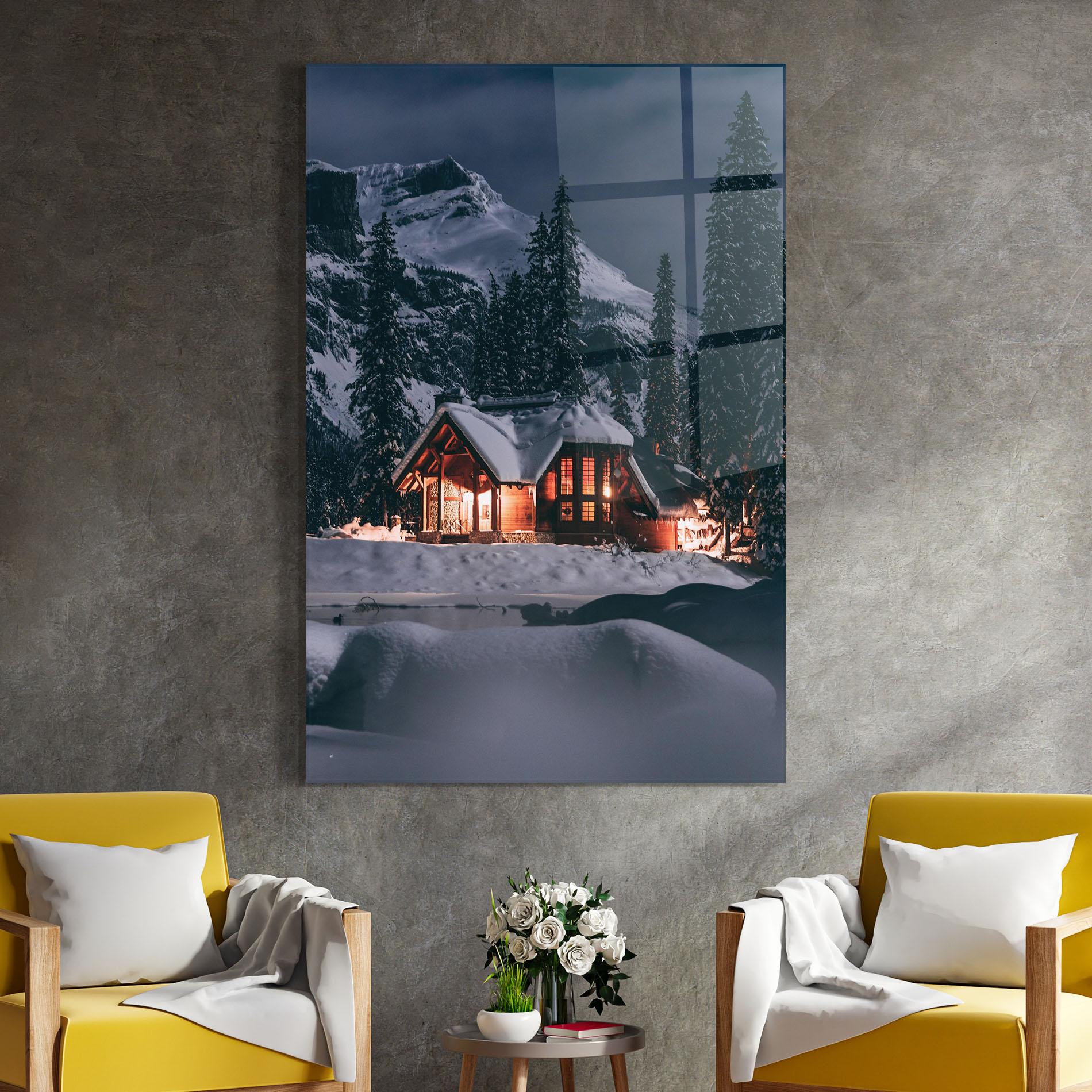 Стъклена картина Winter House mockup 4