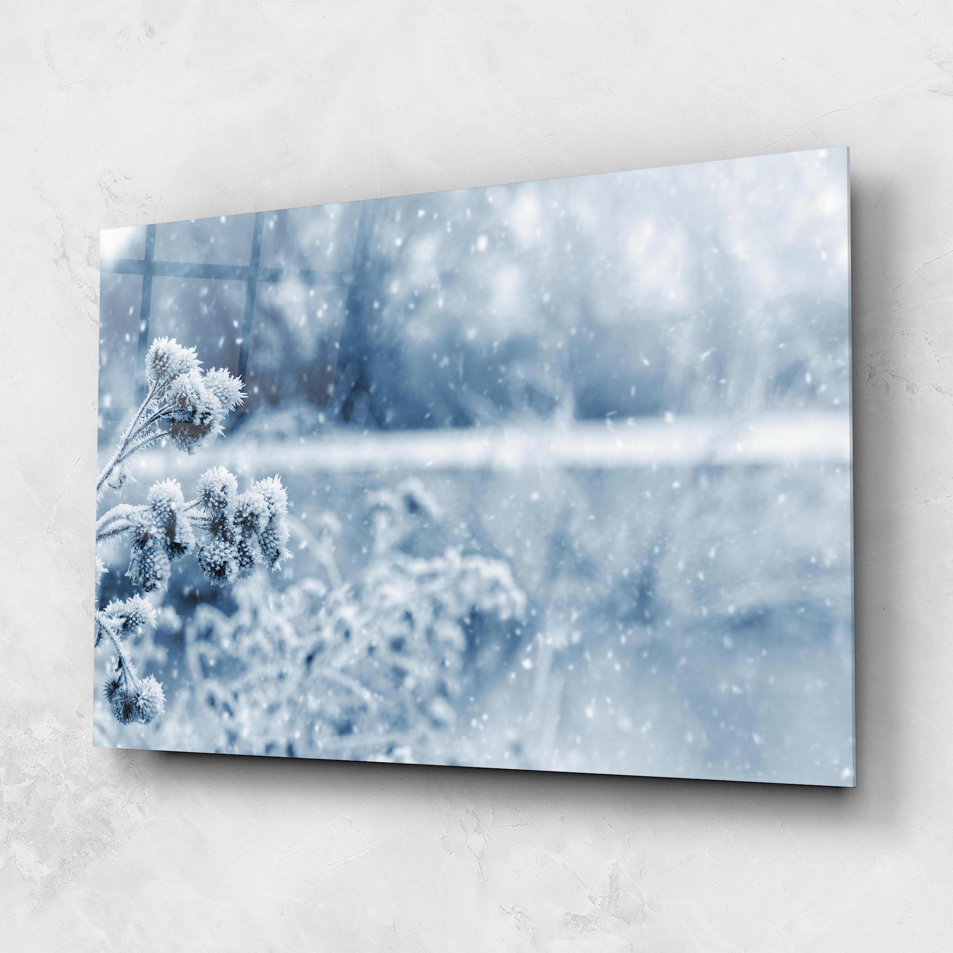 Стъклена картина Pretty Winter Plants mockup 1